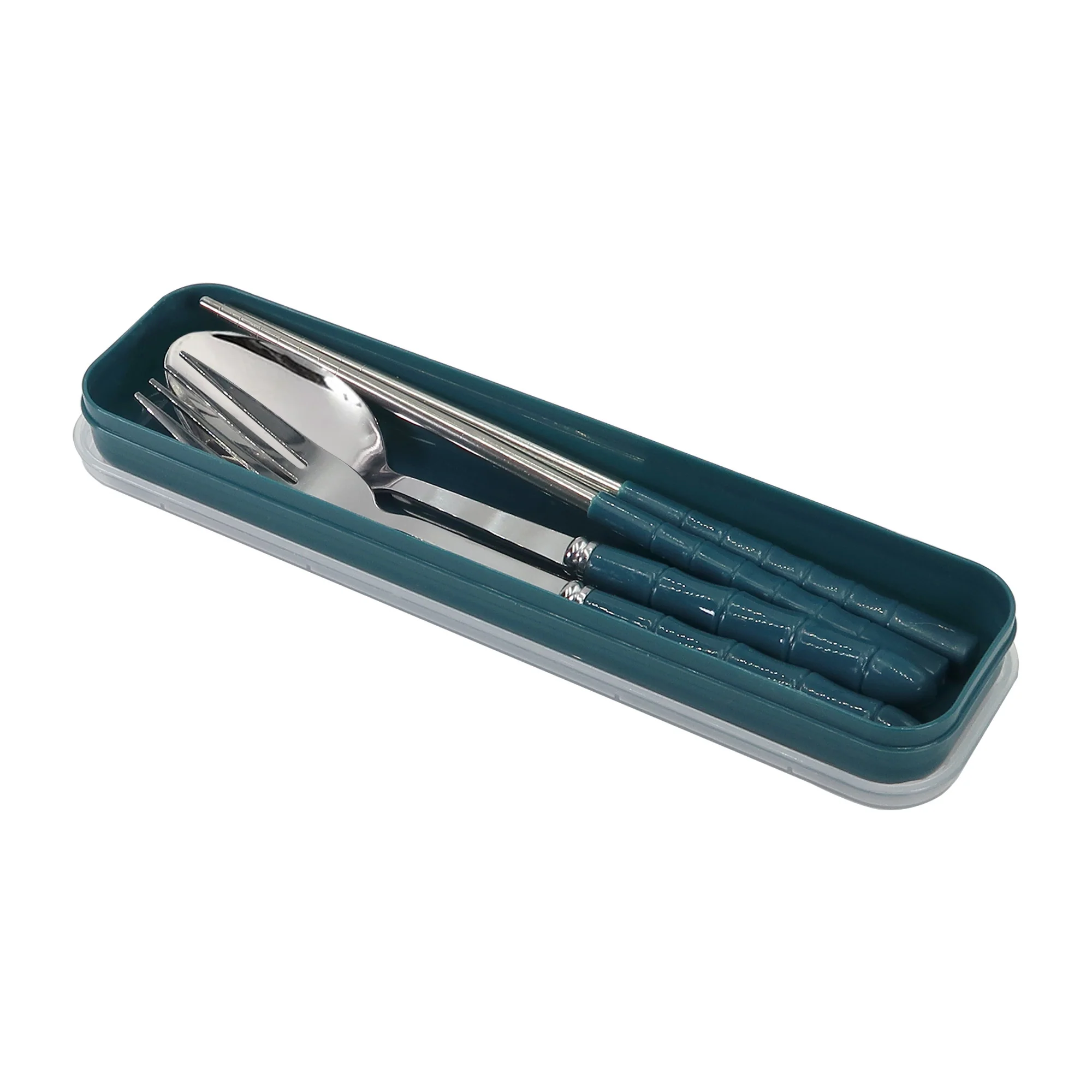 Eco-Friendly Stainless Steel Cutlery Set – Spoon, Fork & Chopsticks in Convenient Case for Students, Camping, Weddings and Travel - 10 Units - Image 3