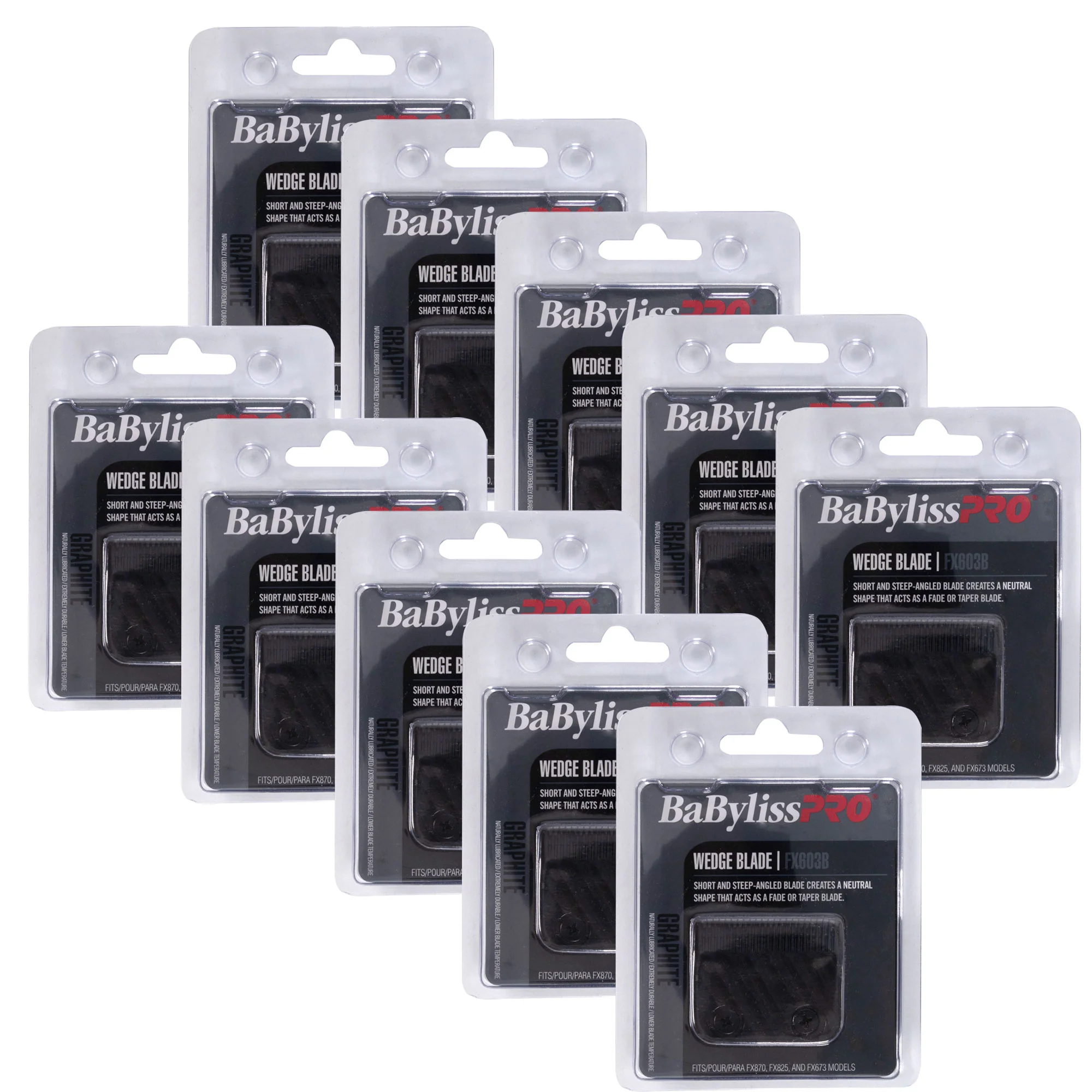 10x BaByliss Pro Wedge Clipper Blade (Graphite) FX603B