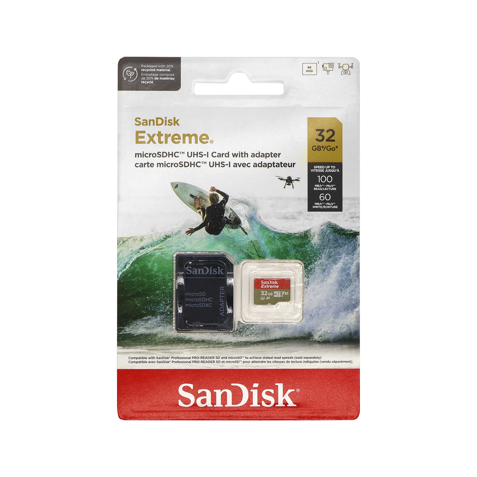 10x SanDisk 32GB Extreme UHS-I microSDHC Memory Card with SD Adapter - Image 2