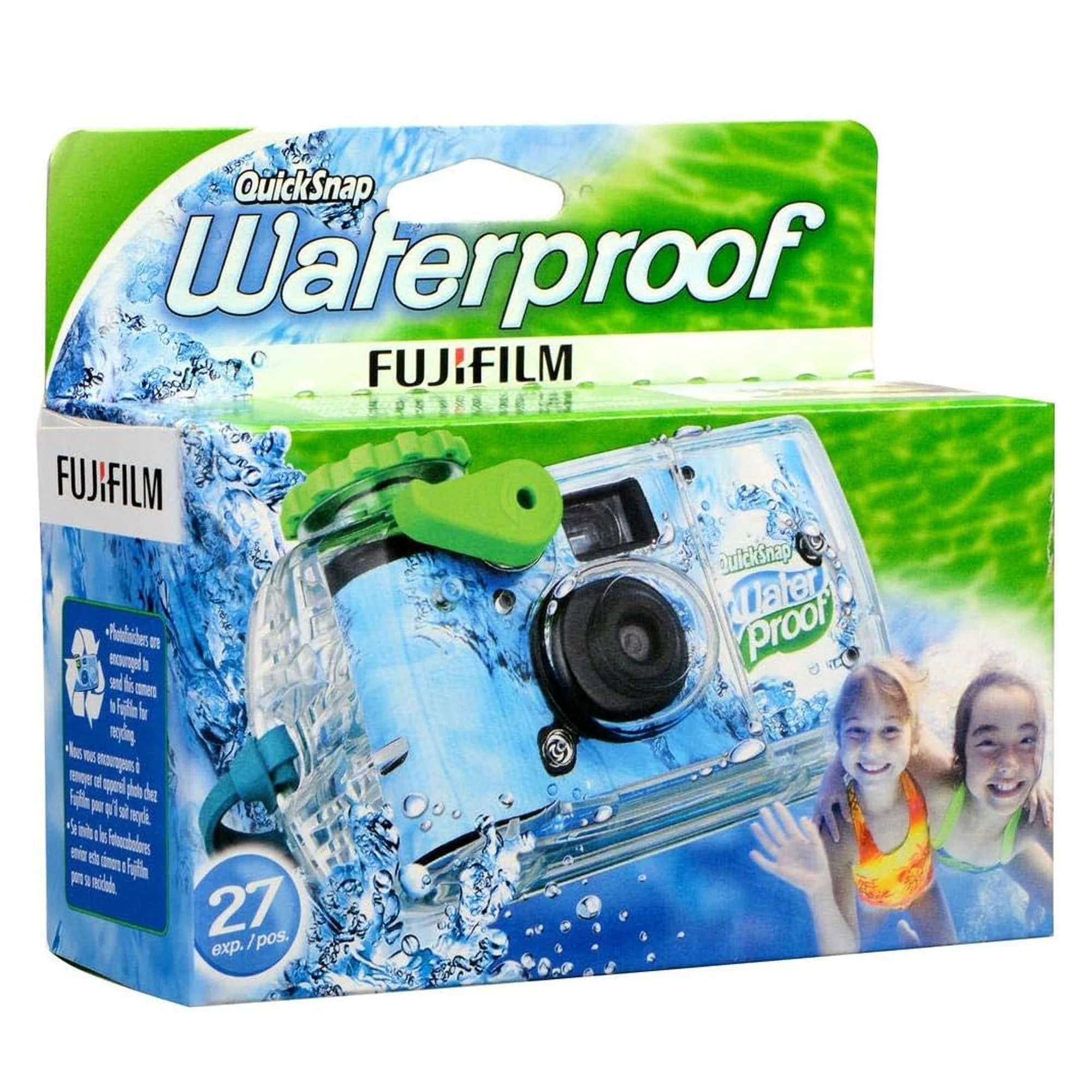 2x Fujifilm QuickSnap 800 Waterproof One-Time Use Disposable 35mm Camera - 27 Exposures with Microfiber Cleaning Cloth - Image 2