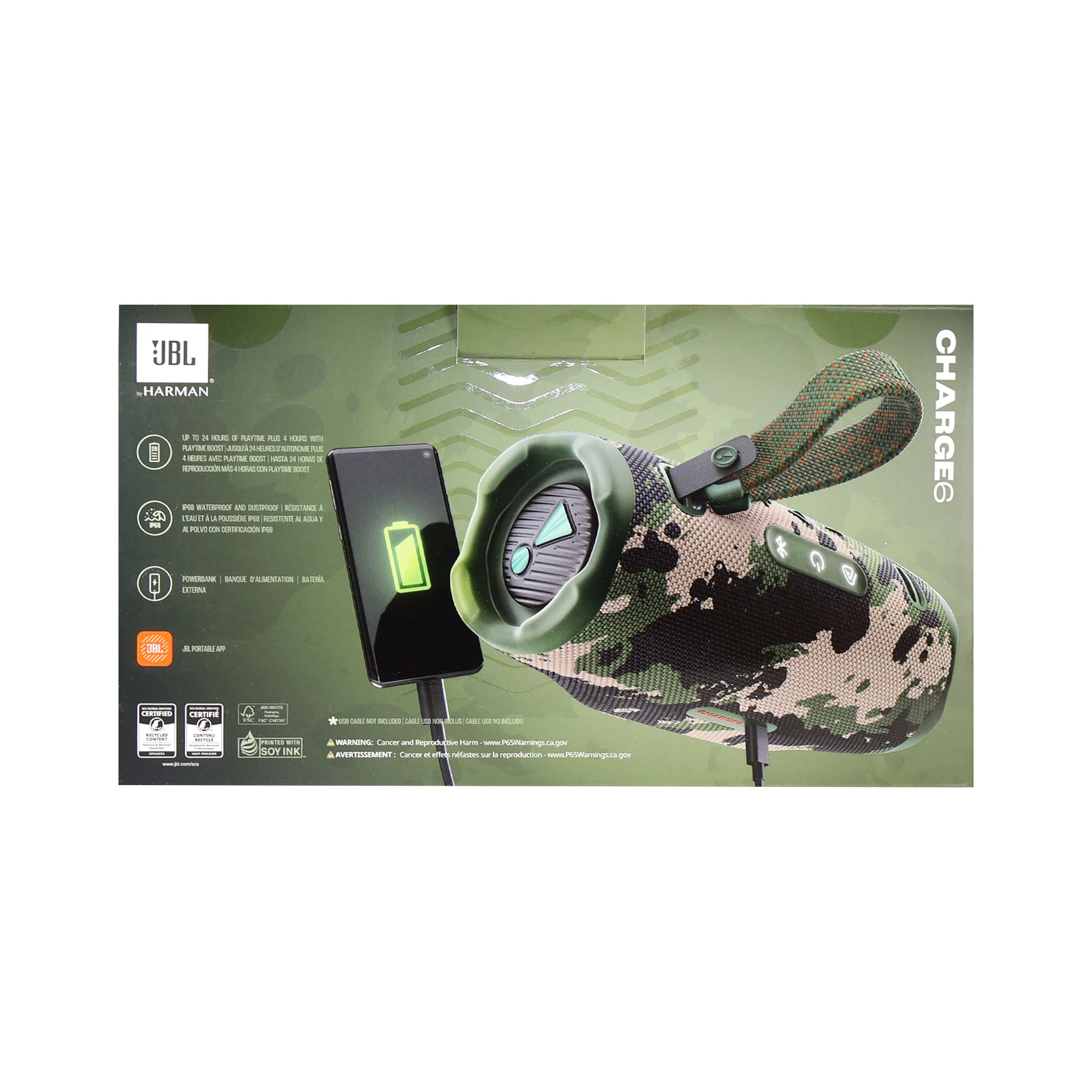 2x JBL Charge 6 Portable Bluetooth Wireless Speaker (Camoflauge) - Image 5