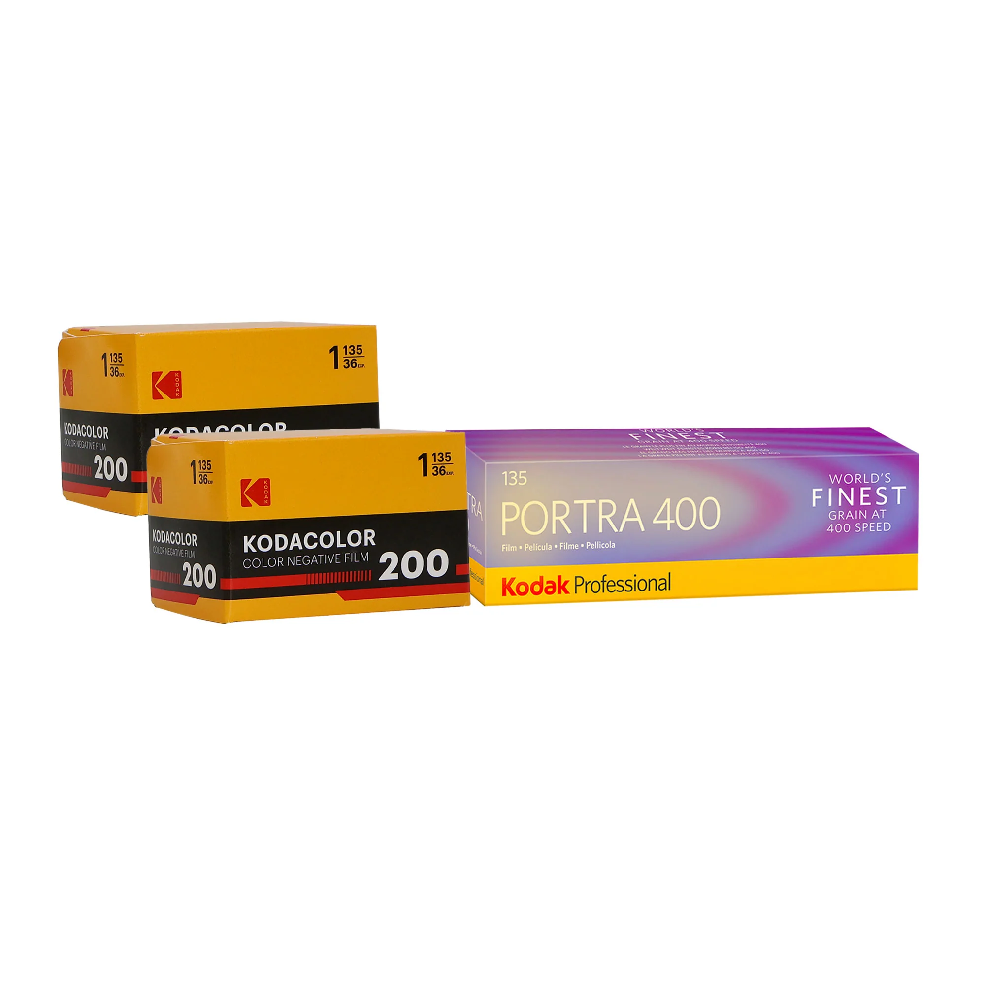 2x Kodak Kodacolor 200 Color Negative Film (35mm, 36 Exp) with Pro Portra 400 Color 35mm Negative Film (36 Exp, 5-Pack)