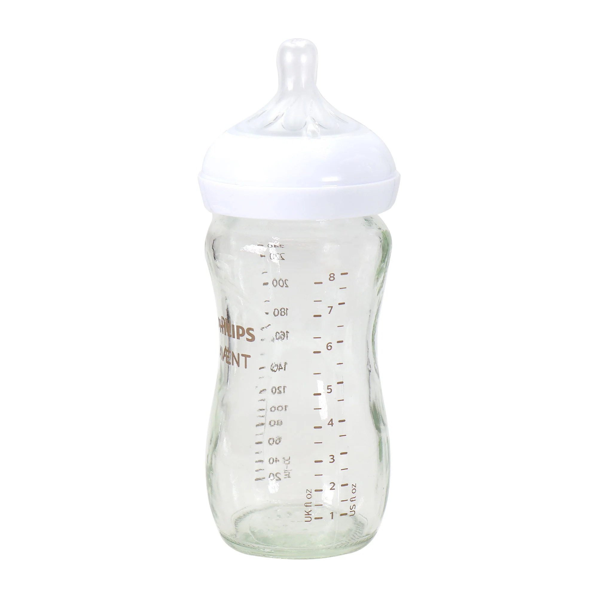 2x Philips Avent Natural Glass Baby Bottles with Natural Response Nipples (Medium Flow, Flow 3), 8oz, 2-Pack, SCY913/02 - Image 7