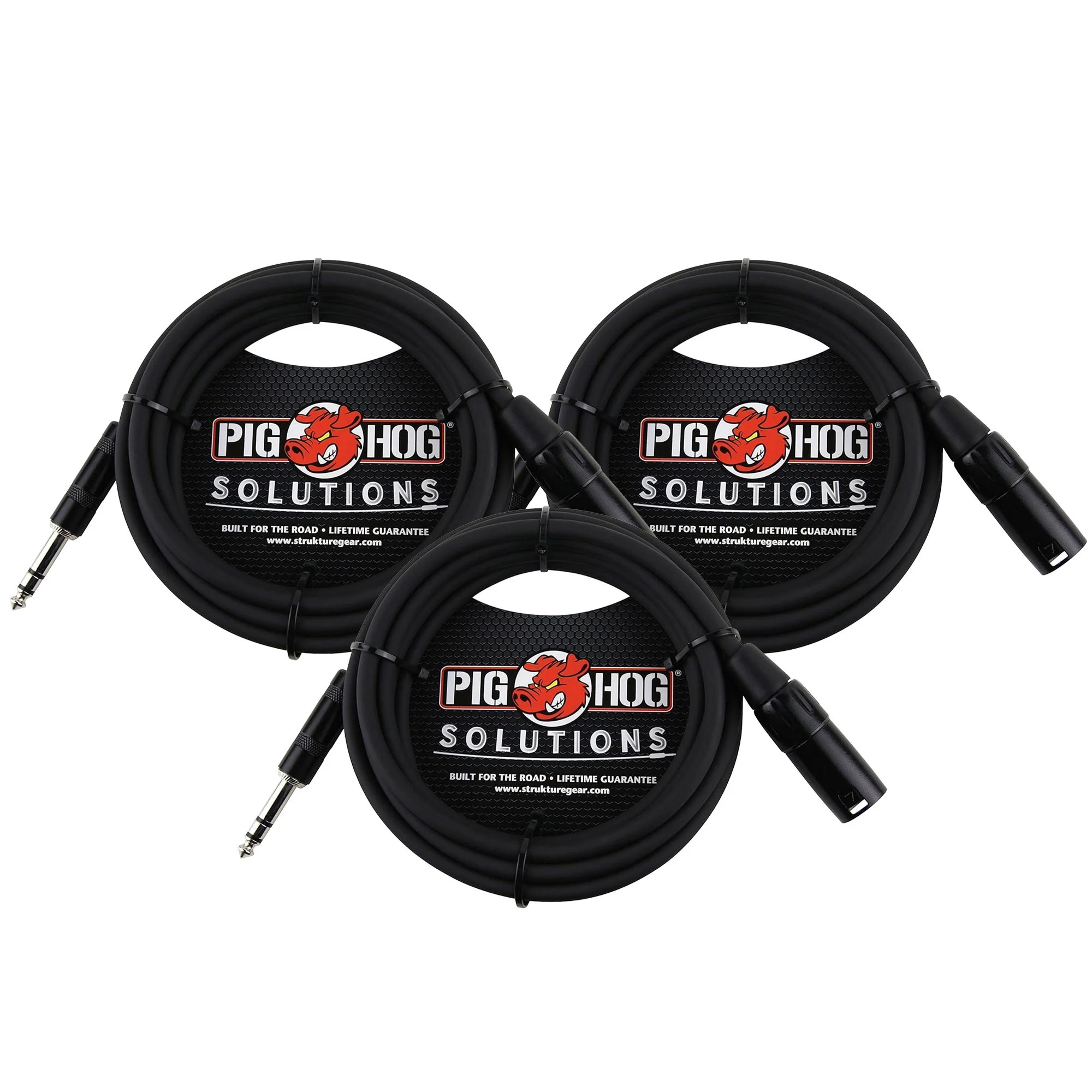 3x Pig Hog 1/4" TRS to XLR Balance Adaptor Cable, 10 Feet PX-TMXM2 - Image 4