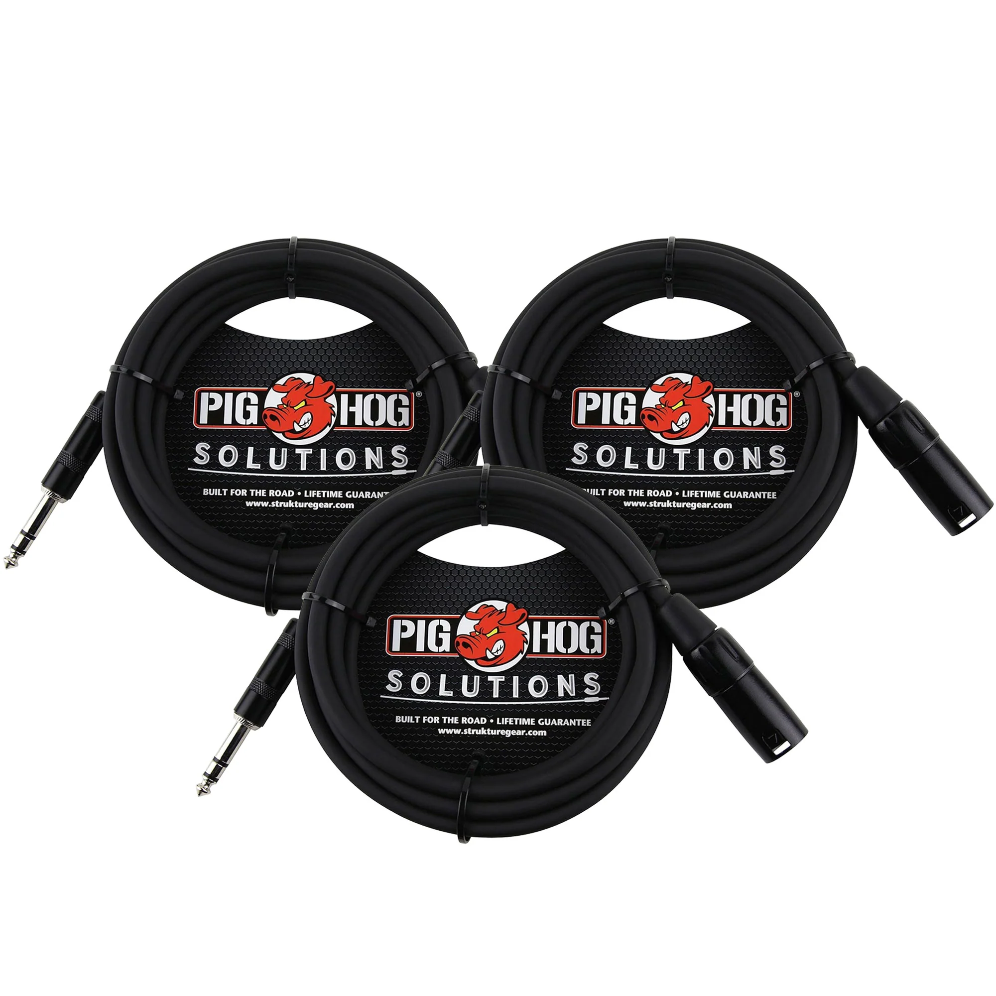 3x Pig Hog 1/4" TRS to XLR Balance Adaptor Cable, 25 Feet PX-TMXM25 - Image 4