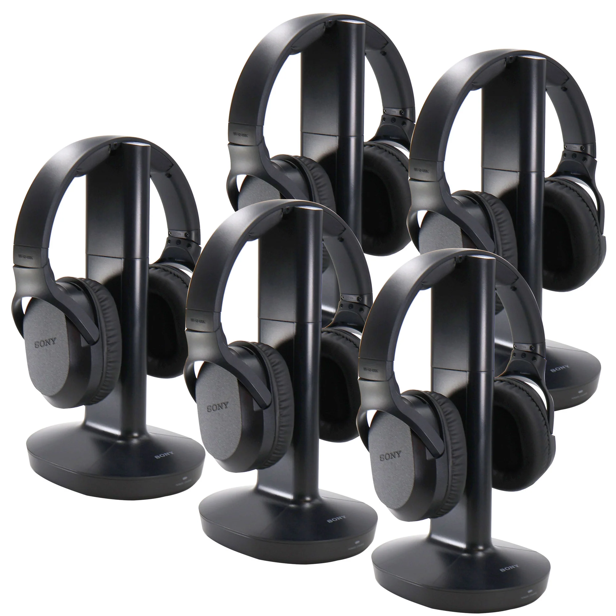5x Sony RF400 Wireless Home Theater Headphones for Watching TV (WHRF400), Black