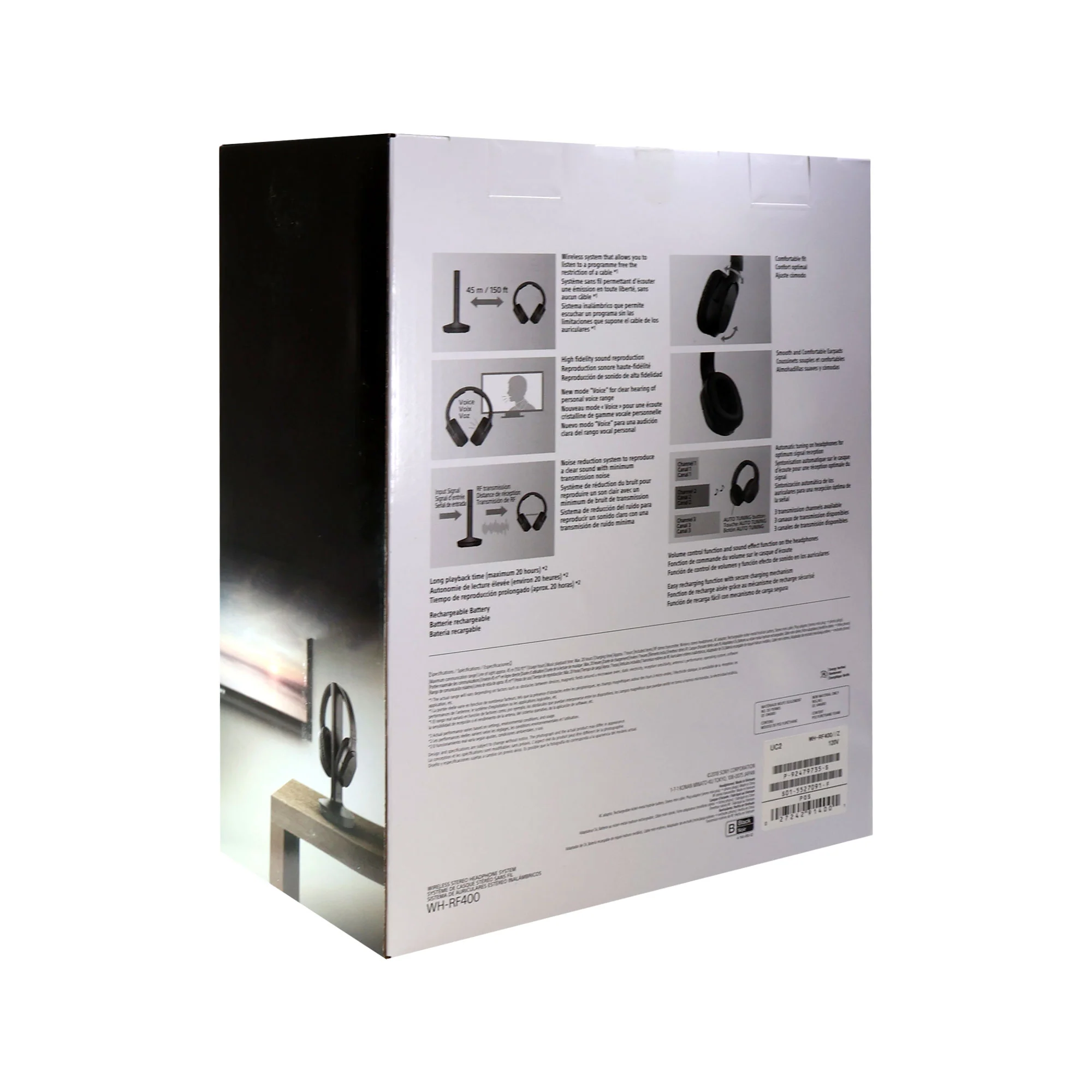 5x Sony RF400 Wireless Home Theater Headphones for Watching TV (WHRF400), Black - Image 7
