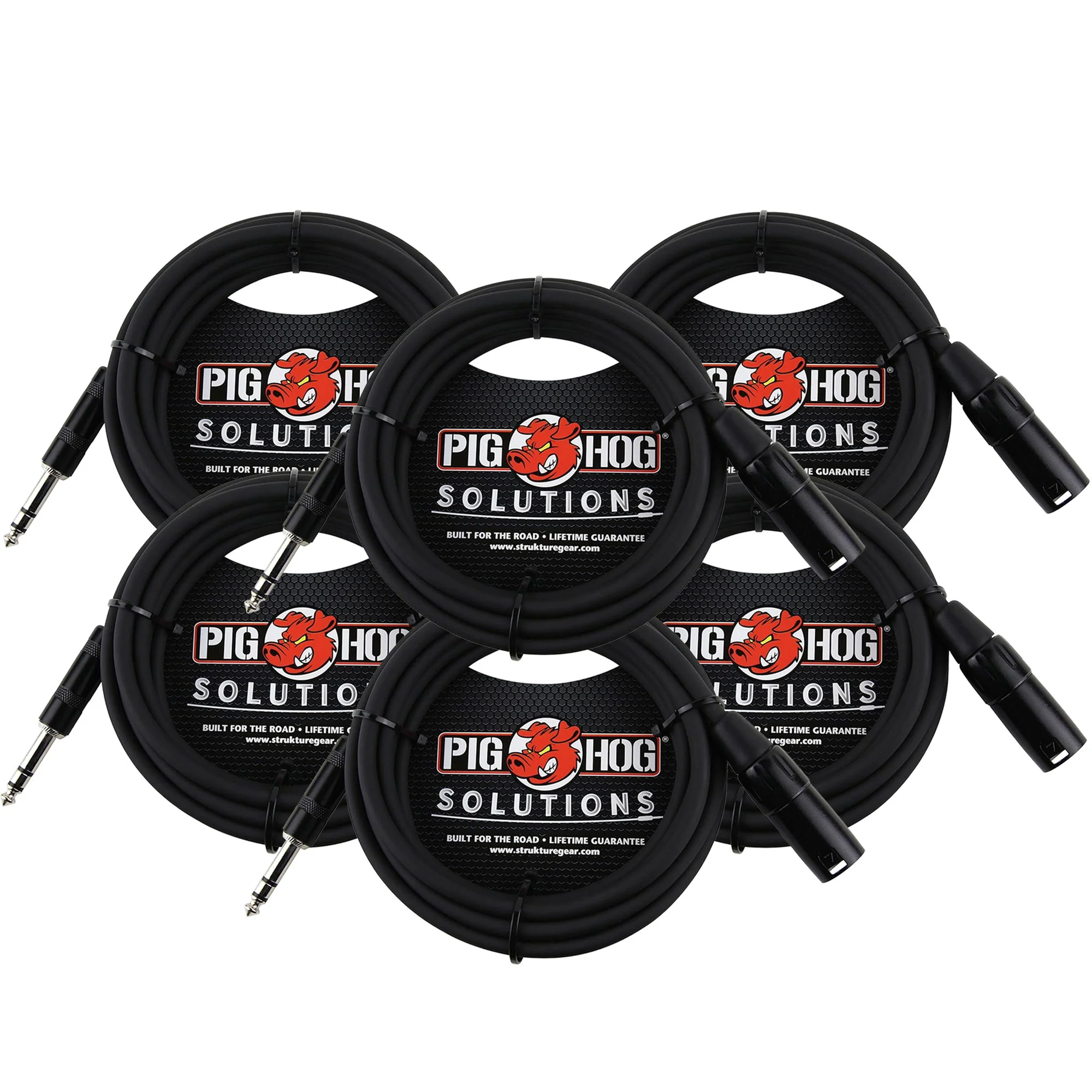 6x Pig Hog 1/4" TRS to XLR Balance Adaptor Cable, 25 Feet PX-TMXM25 - Image 4