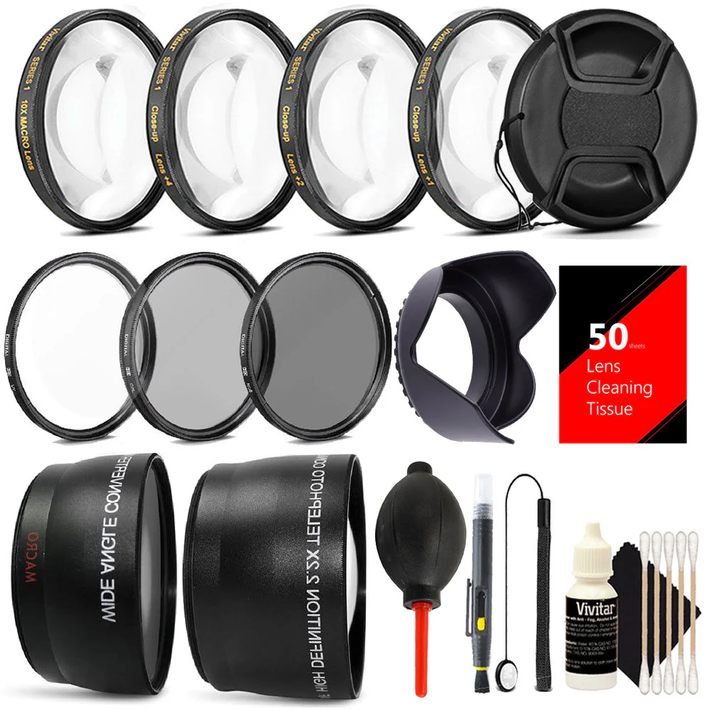 58mm Lens Filter Accessory Kit for Canon EOS Rebel T6i, T6, T5i, T4i,T3i and SL1