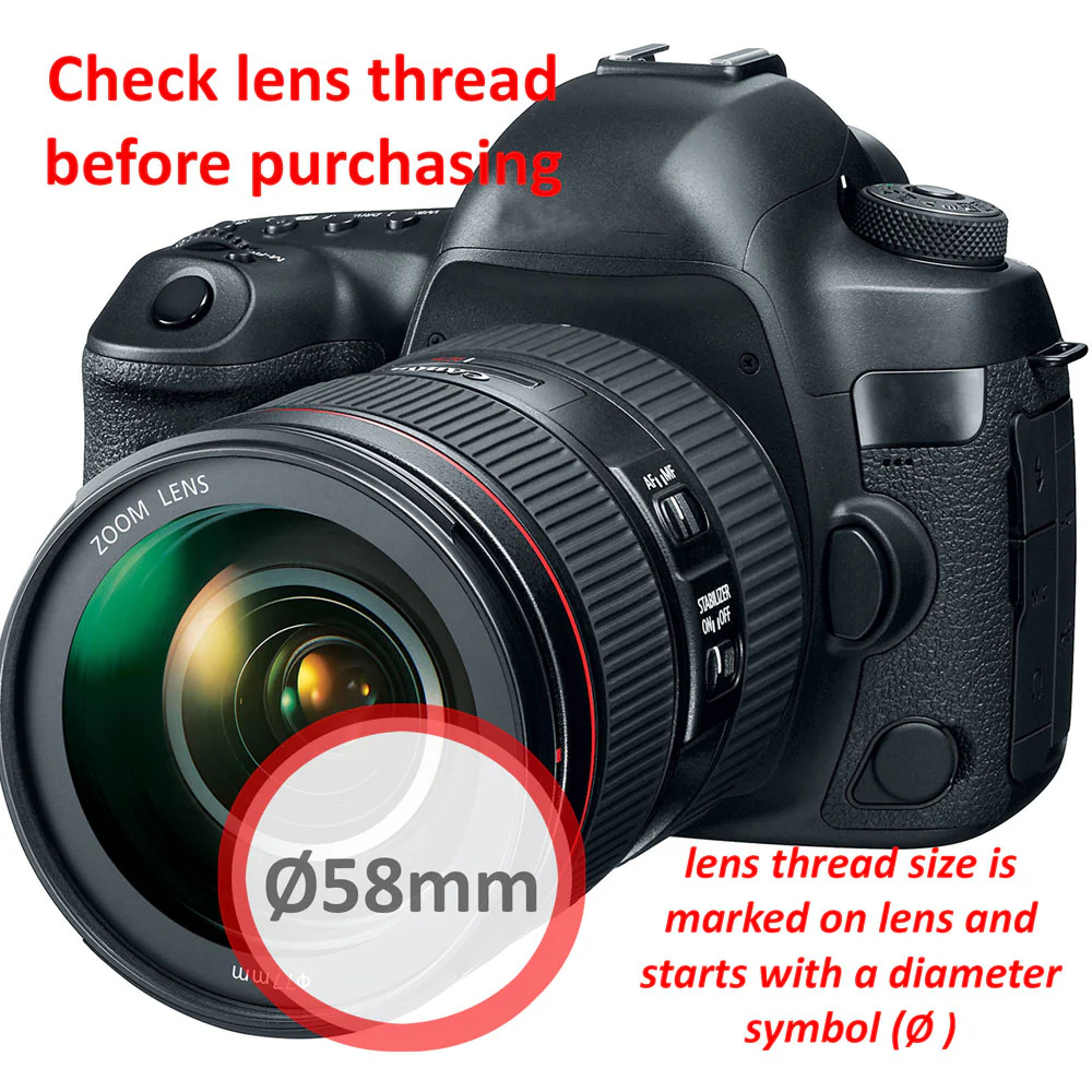 58mm Lens Filter Accessory Kit for Canon EOS Rebel T6i, T6, T5i, T4i,T3i and SL1 - Image 5
