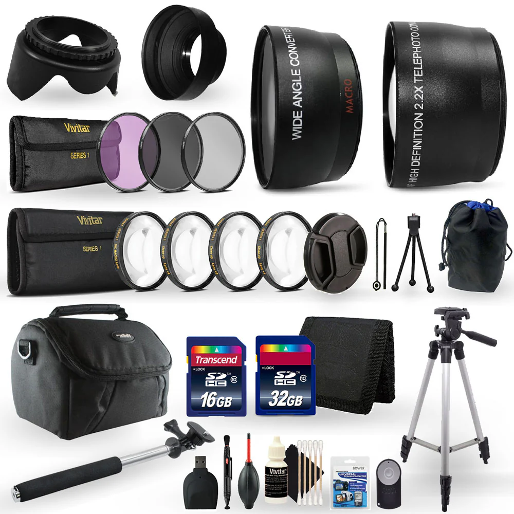 52mm Telephoto and Wide Angle Lens with Accessory Kit for Nikon D5300, D5500 and D5600