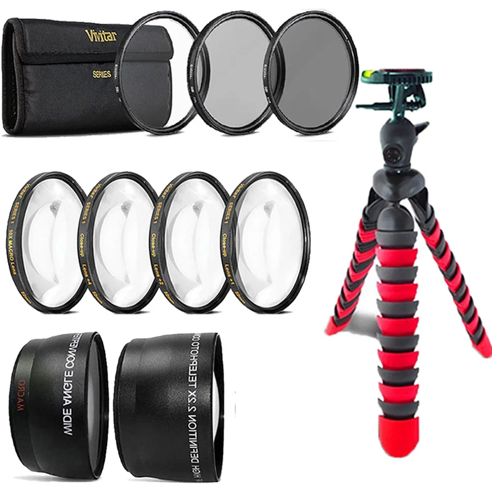 Telephoto Lens , Wide Angle Lens and Accessory Kit for Nikon DSLR Cameras