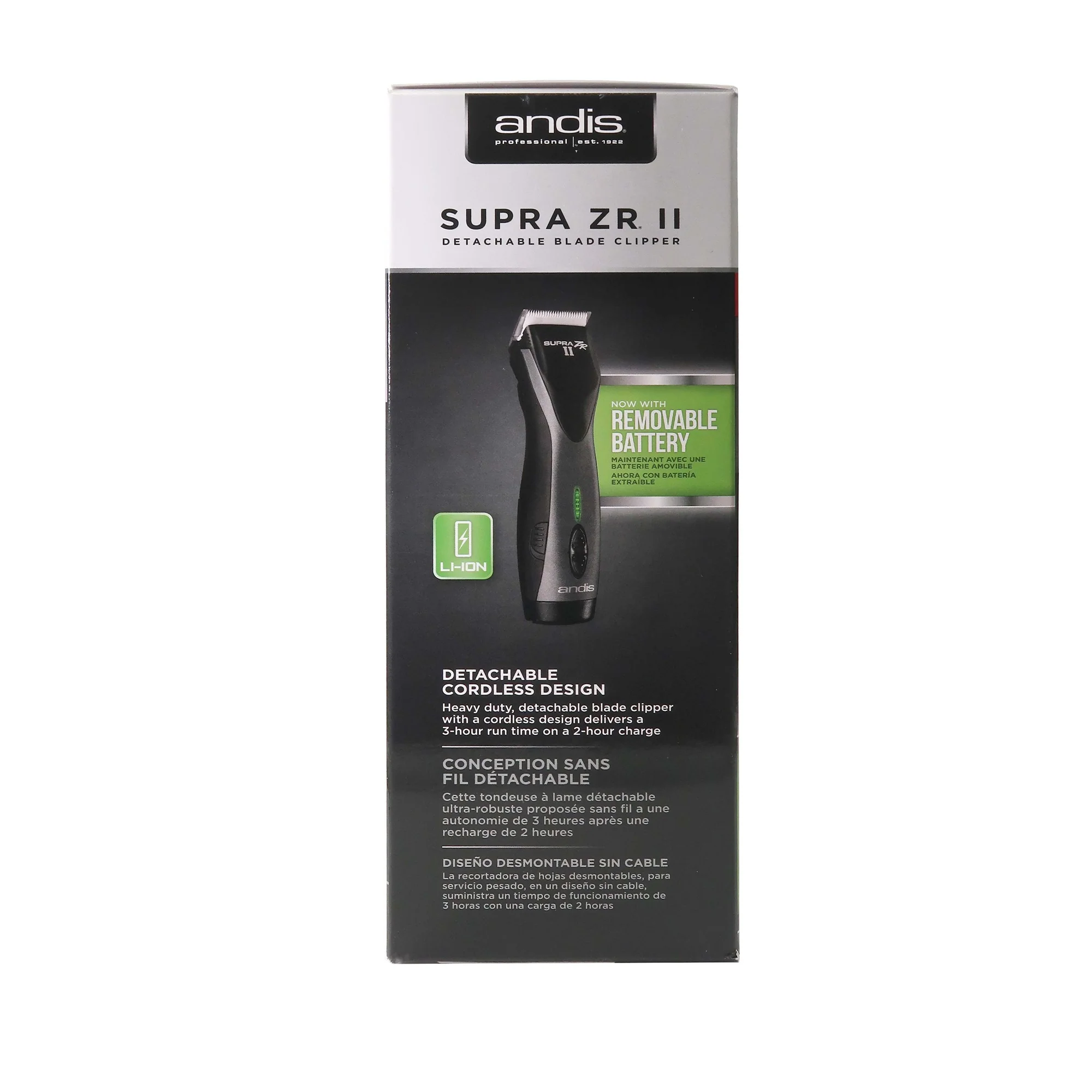 Andis Supra ZR II Cordless Blade Clipper with CeramicEdge Blade and Styling Comb - Image 4
