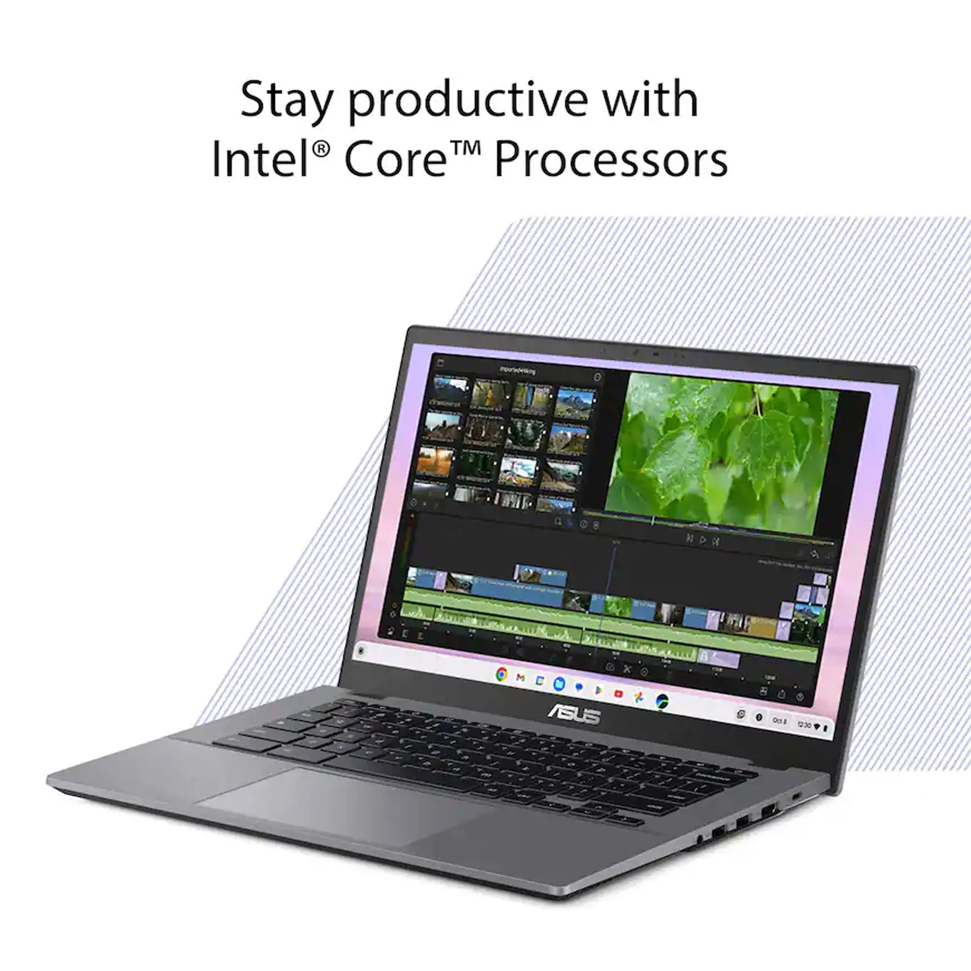 ASUS CX34 14" FHD Chromebook Plus Laptop with Google AI - Intel Core i5 - 8GB Memory, 128GB SSD (Rock Grey) Complete Creator Bundle - Image 3