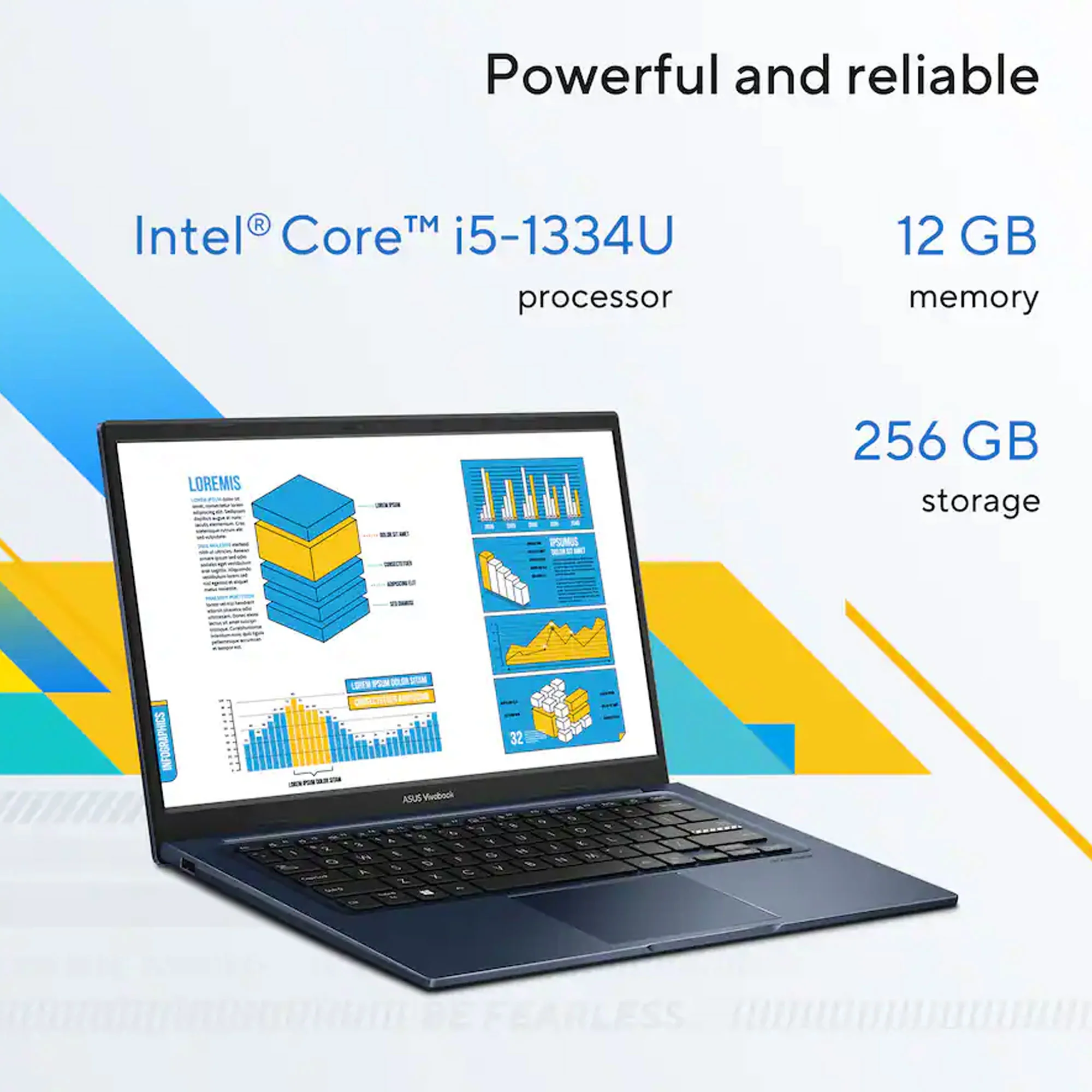 ASUS Vivobook 14 14" FHD Laptop - Intel 13th Core i5-1334 - 12GB Memory, 256GB SSD (Quiet Blue) with 256GB 300S UHS-I microSDXC Card and USB Card Reader - Image 4