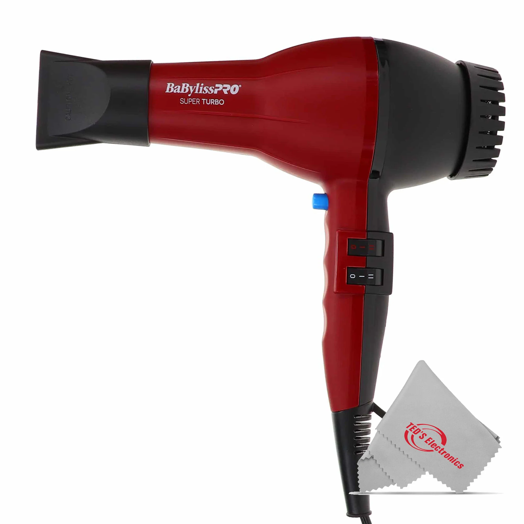 BaByliss Pro 2000 Watt Super Turbo Professional AC Motor Hair Dryer with Conair Pro Ergo-Grip Vented Brush - Image 2
