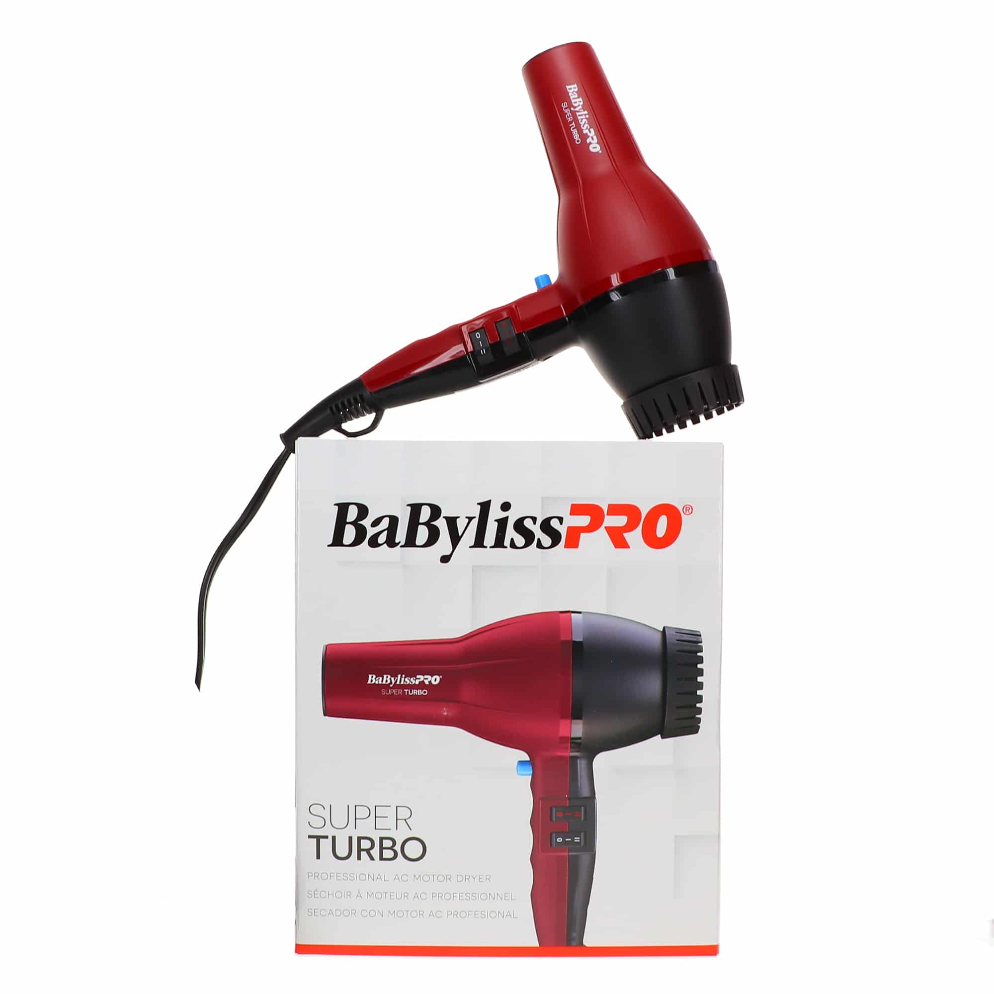 BaByliss Pro 2000 Watt Super Turbo Professional AC Motor Hair Dryer with Conair Pro Ergo-Grip Vented Brush - Image 4