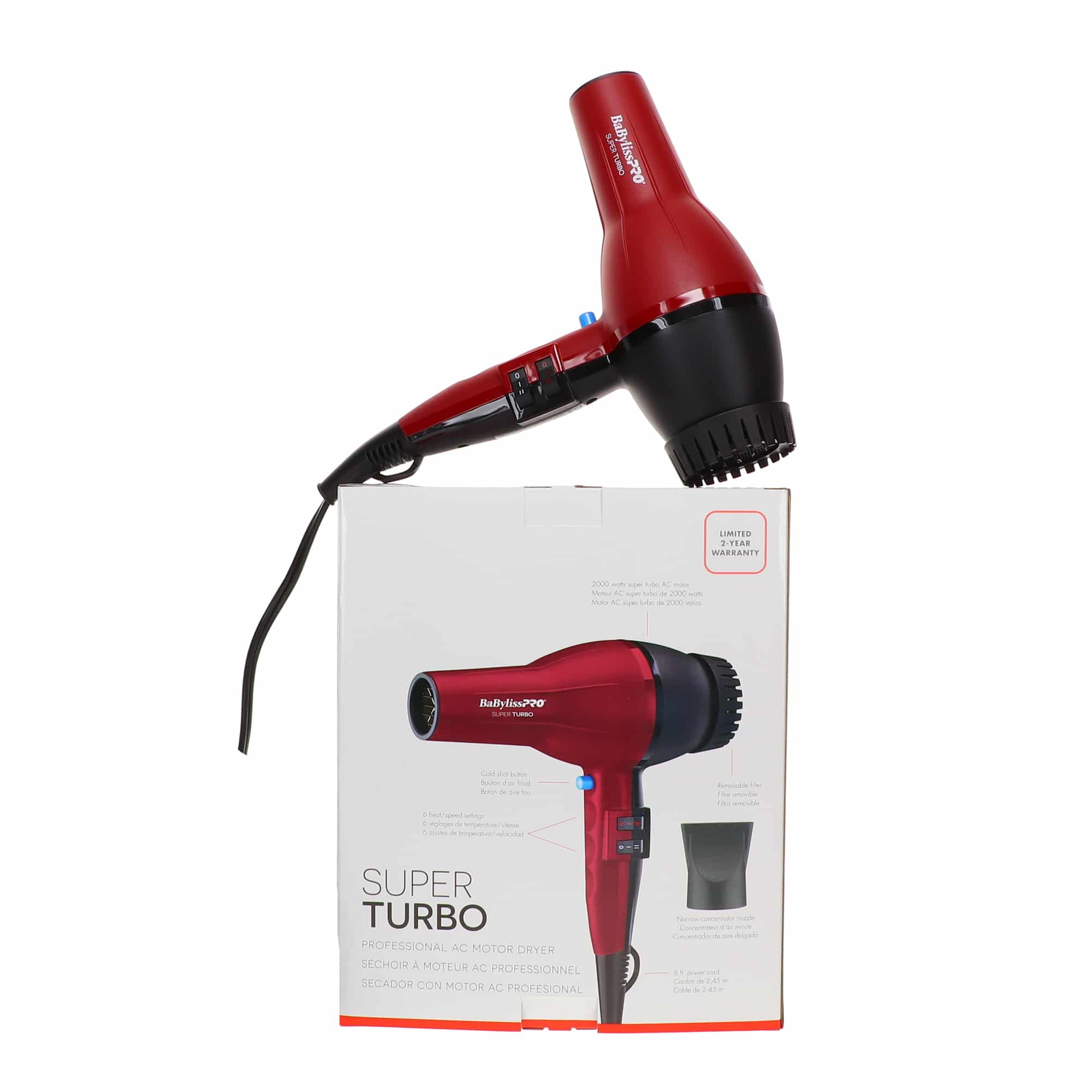 BaByliss Pro 2000 Watt Super Turbo Professional AC Motor Hair Dryer with BaByliss Pro Studio Design Series 1.25" Crimpcurl #BCI005UC - Image 5
