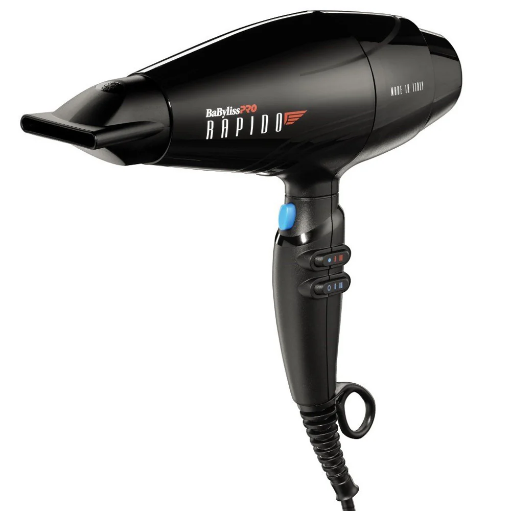 BabyLiss BABF7000/BLK Pro Rapido Professional Hair Dryer Black with Snap-On Diffuser Italian Series Model #BB-BABDF2 - Image 2