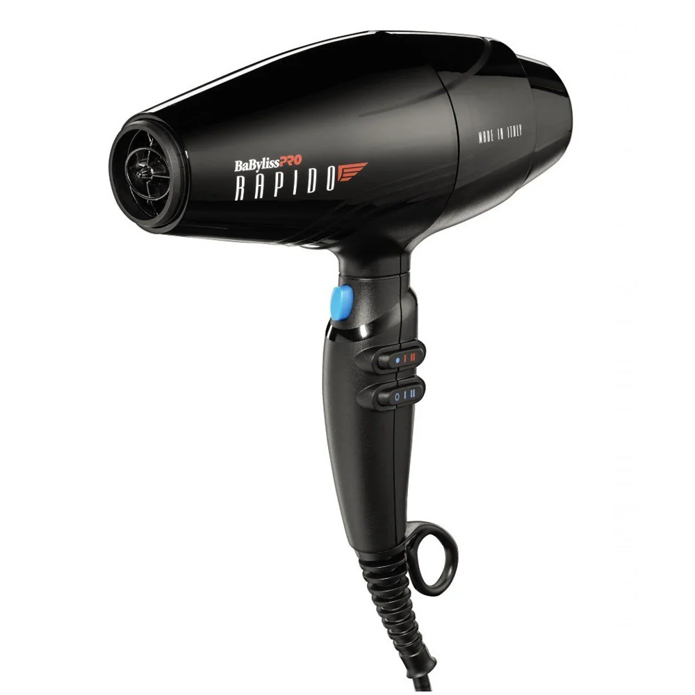 BabyLiss BABF7000/BLK Pro Rapido Professional Hair Dryer Black with Snap-On Diffuser Italian Series Model #BB-BABDF2 - Image 3