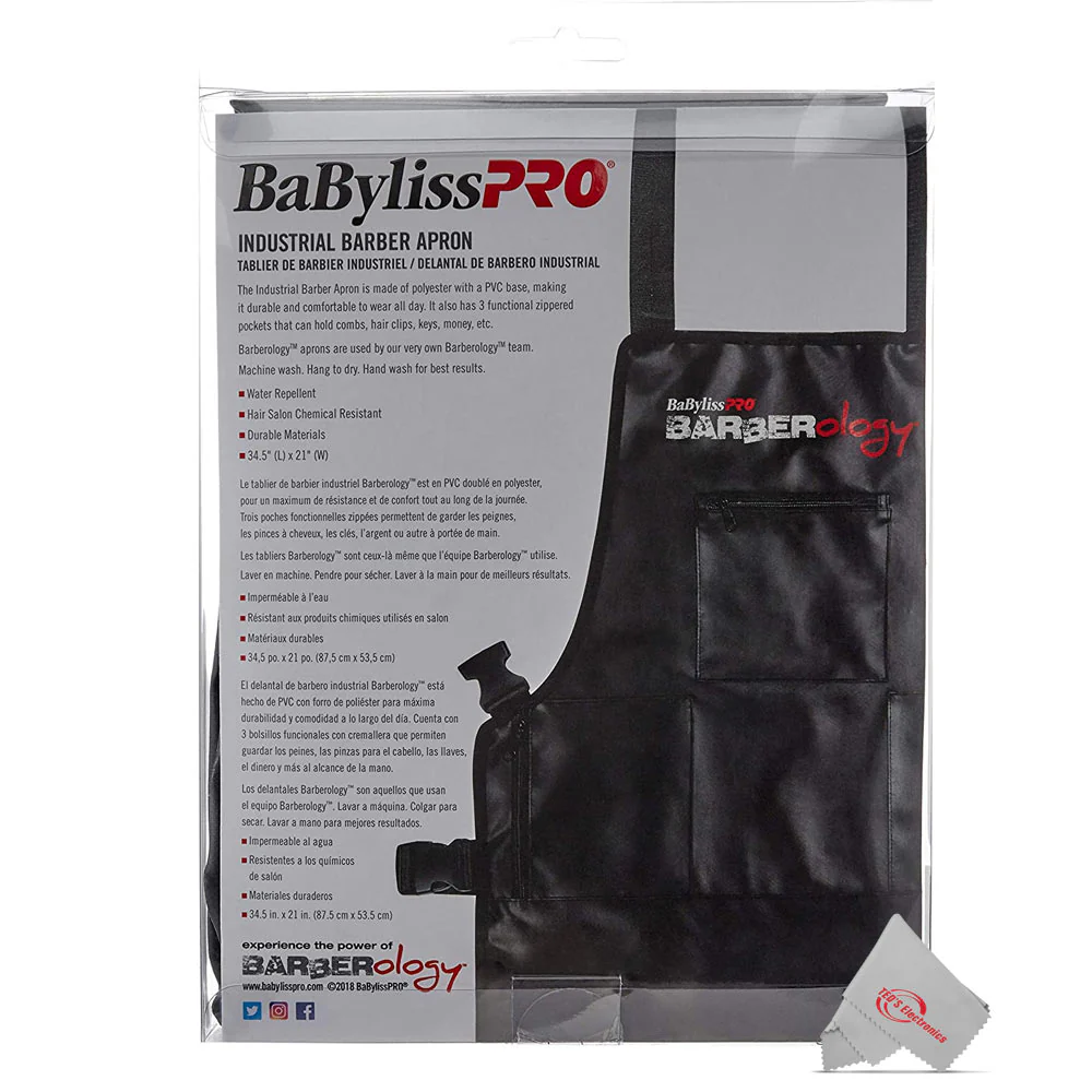 BaByliss Pro Nano Titanium 1½" Spring Curling Iron BNT150S + Babyliss Pro Barberology Industrial Barber Apron - Image 5