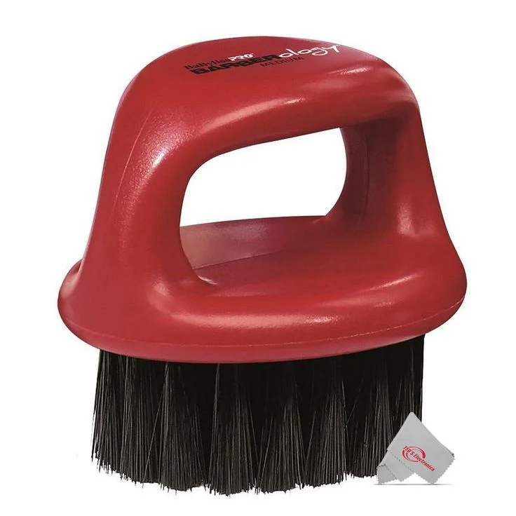 Pieces BaBylissPro Barberology Fade Soft Knuckle Neck Brush White, Black and Red - Image 4