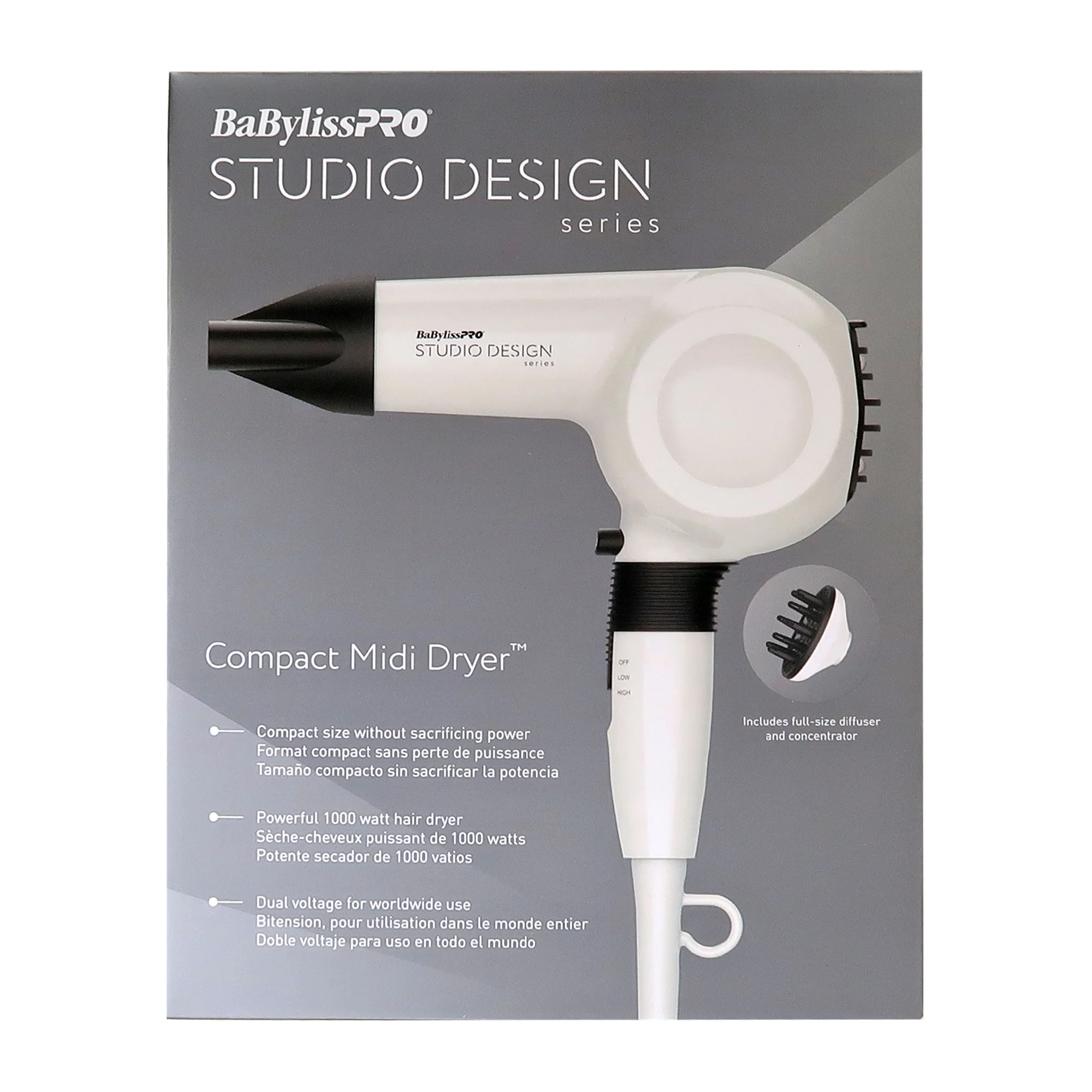 Babyliss Pro The Compact Midi Dryer #BCI250UC with ConairPro Ergo-Grip Small Round Pin Brush - Image 6