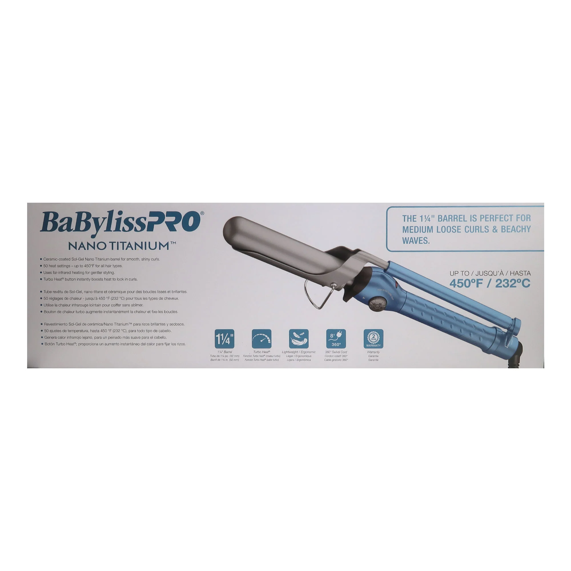 BaByliss Pro Nano Titanium Marcel Curling Iron 1¼" BNT125M with Conair Pro Ergo-Grip Vented Brush - Image 9