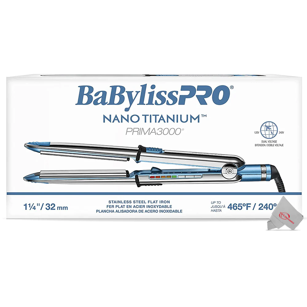 Babyliss Pro Nano Titanium 1.25" Flat Iron + Ionic Stainless Steel Mini Flat Iron 3/4" - Image 4
