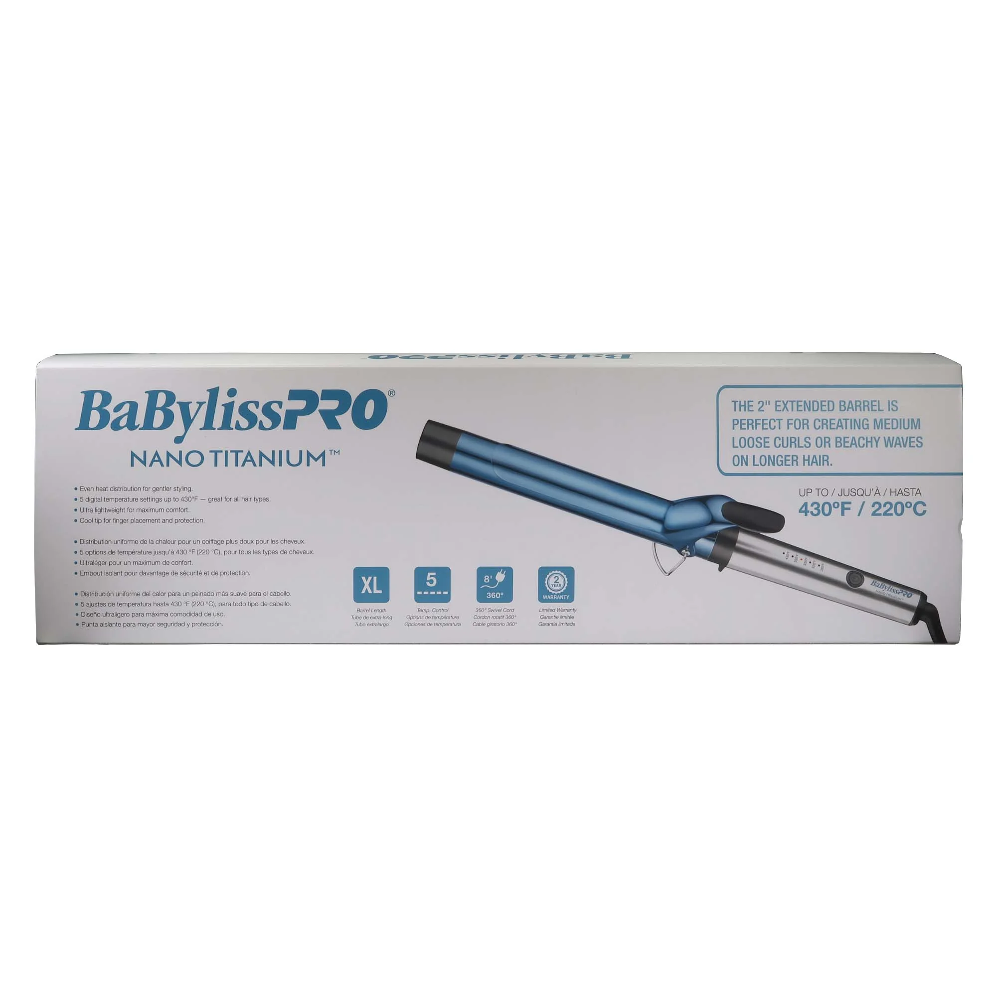 Babyliss Pro Nano Titanium Digital Flat Iron 1" BNT4095TUC with Extended Barrel Curling Iron BNTW125XLUC and Styling Comb - Image 7