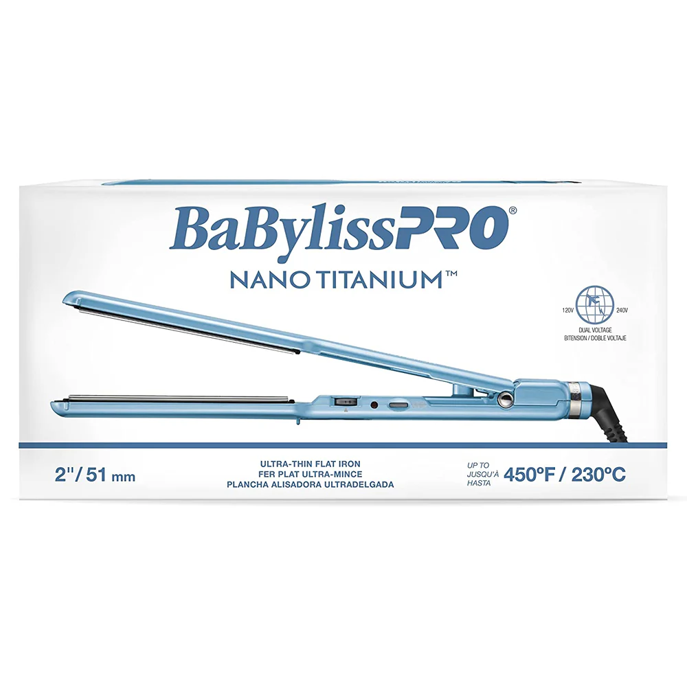 BaByliss Pro Nano Titanium ½” Ultra-Sleek Ionic Straightener BNT4171TUC with 2" Ultra-Thin Straightener BNT4074TUC - Image 8