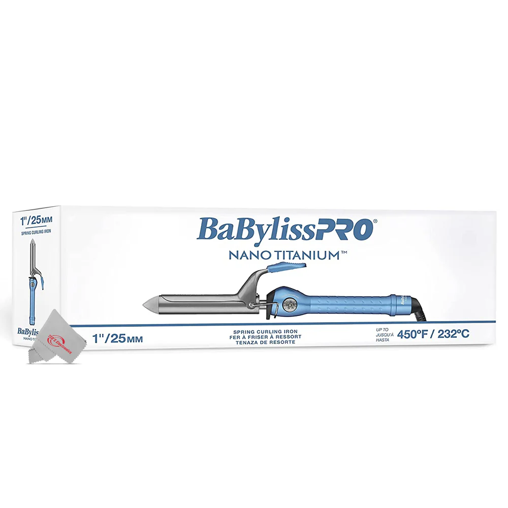 Babyliss Pro Nano Titanium Spring Curling Iron 3/4" with Studio Design Series 1.25" Crimpcurl #BCI005UC - Image 3