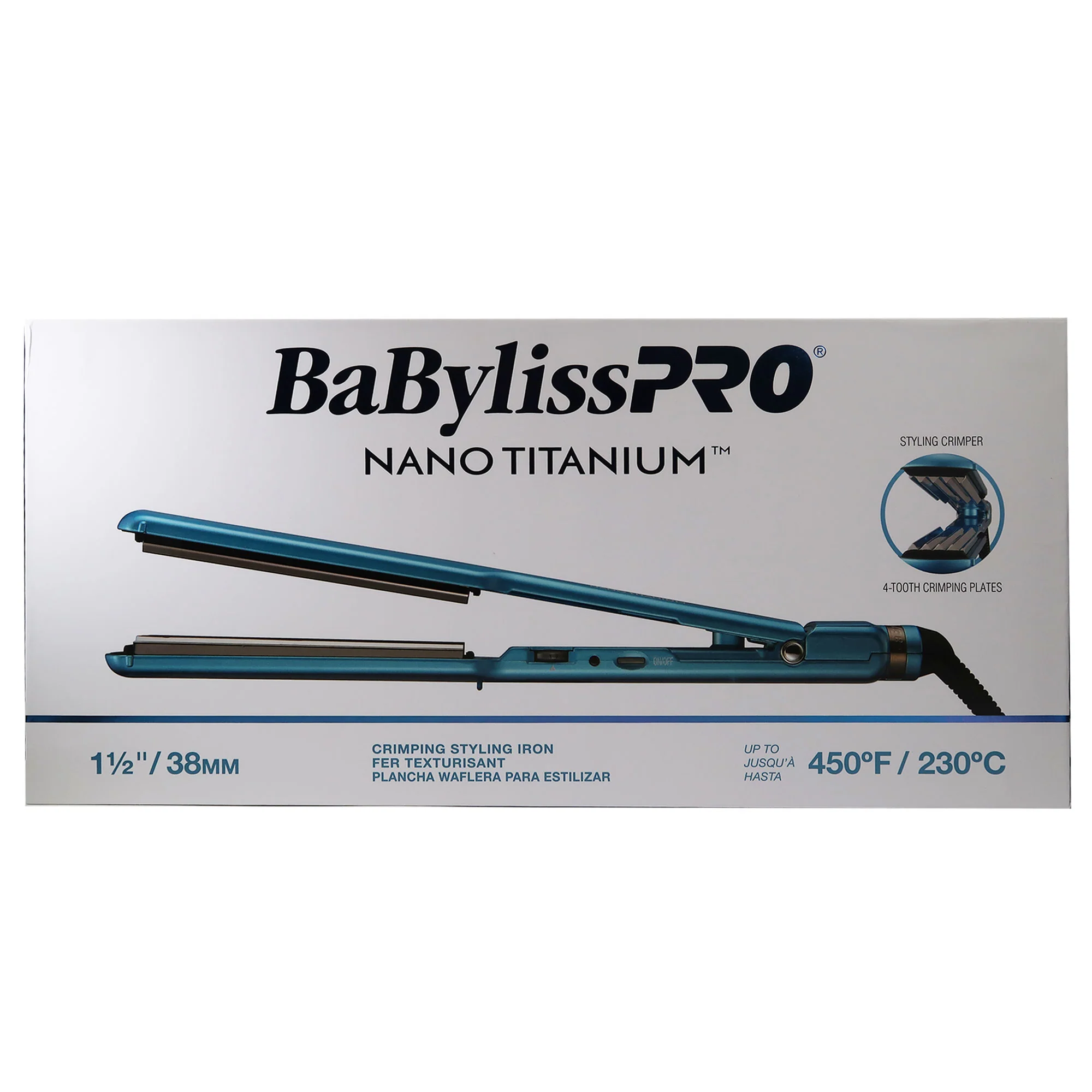 Babyliss Pro Nano Titanium Crimper Styling Iron 1 1/2" BNTCRL3073TUC with Conair Pro Ergo-Grip Vented Brush - Image 5