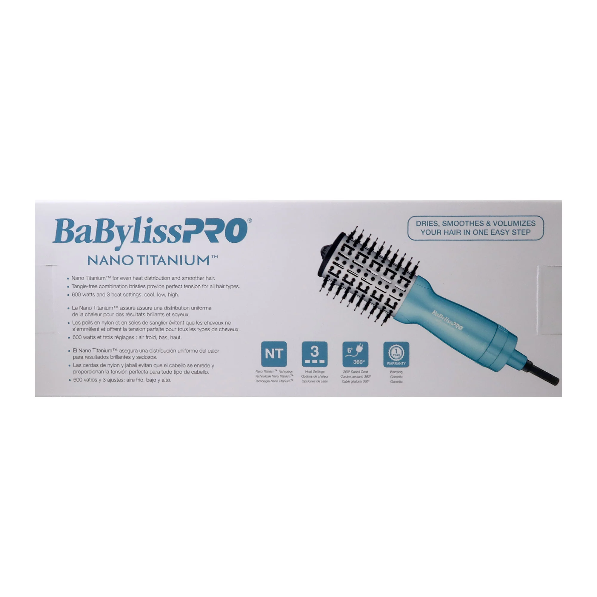 Babyliss Pro Nano Titanium 1" Compact Curling Wand #BNTMWUC with BaByliss Pro Nano Titanium Compact Hot Air Brush 2" #BNTMHBUC - Image 9