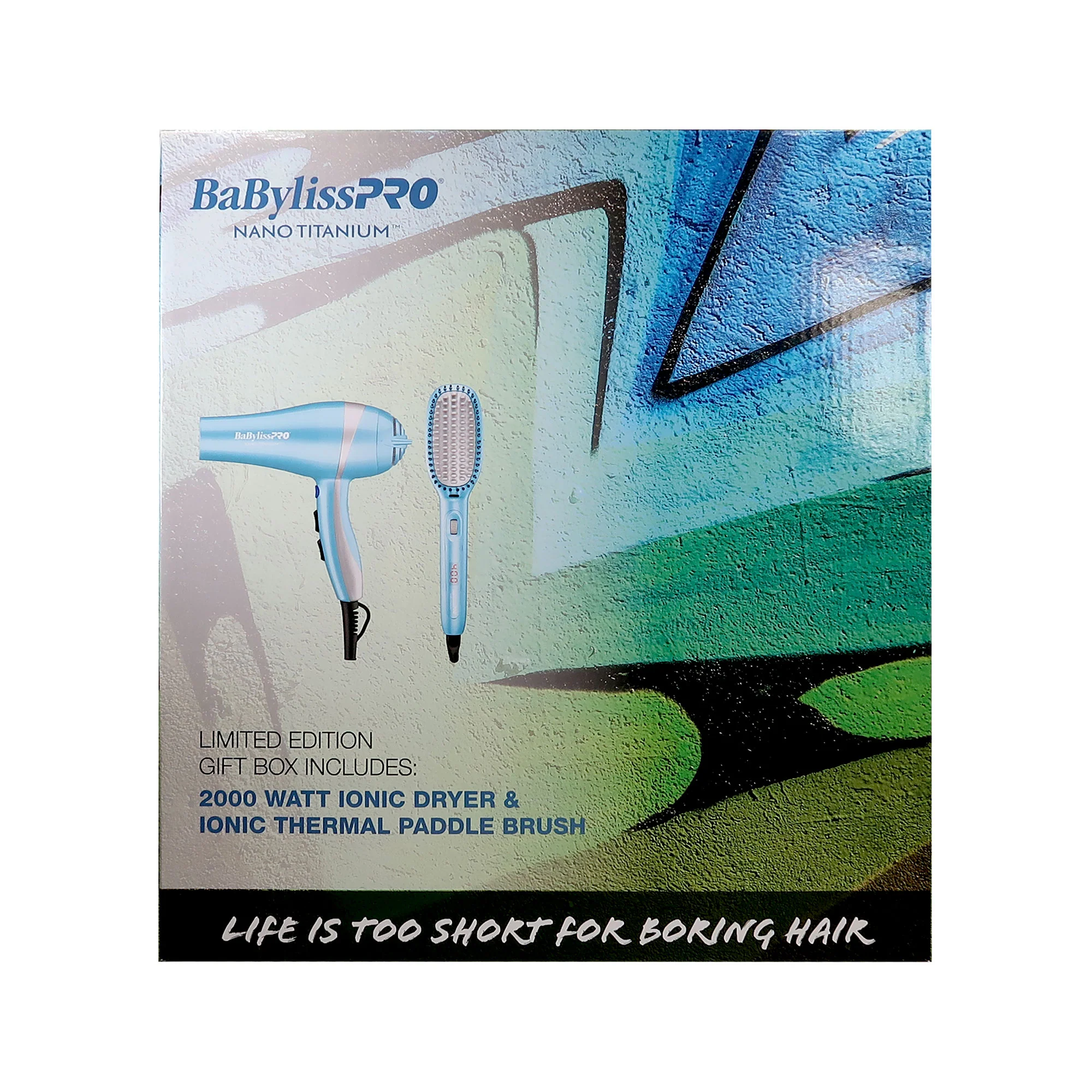 BaByliss Pro Nano Titanium Ultra-Thin Flat Irons 1" & 1 ½" with Ionic Dryer and Thermal Paddle Brush Set - Image 5