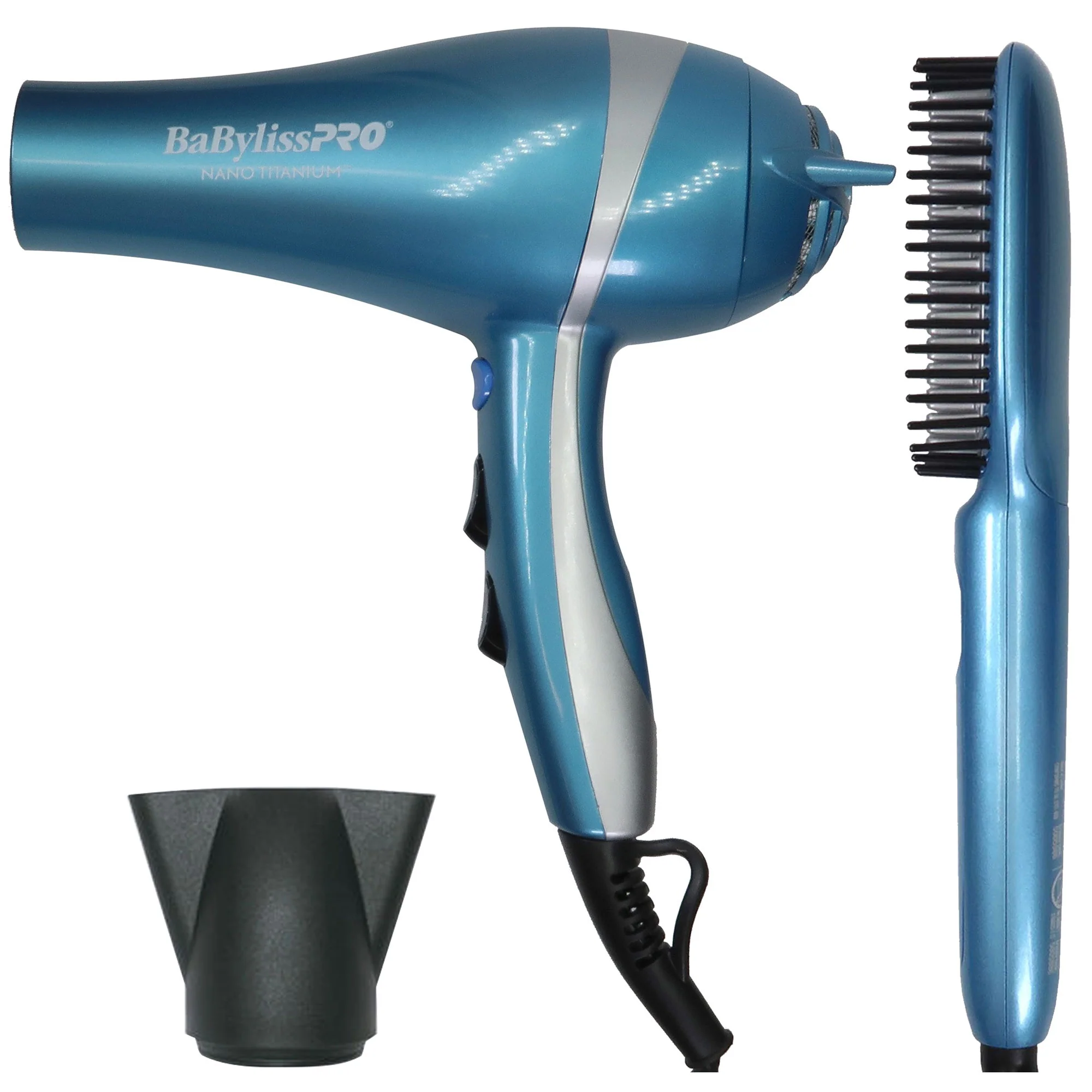 Babyliss Pro Nano Titanium Ionic Dryer & Paddle Brush Set with Barber Accessories - Image 2