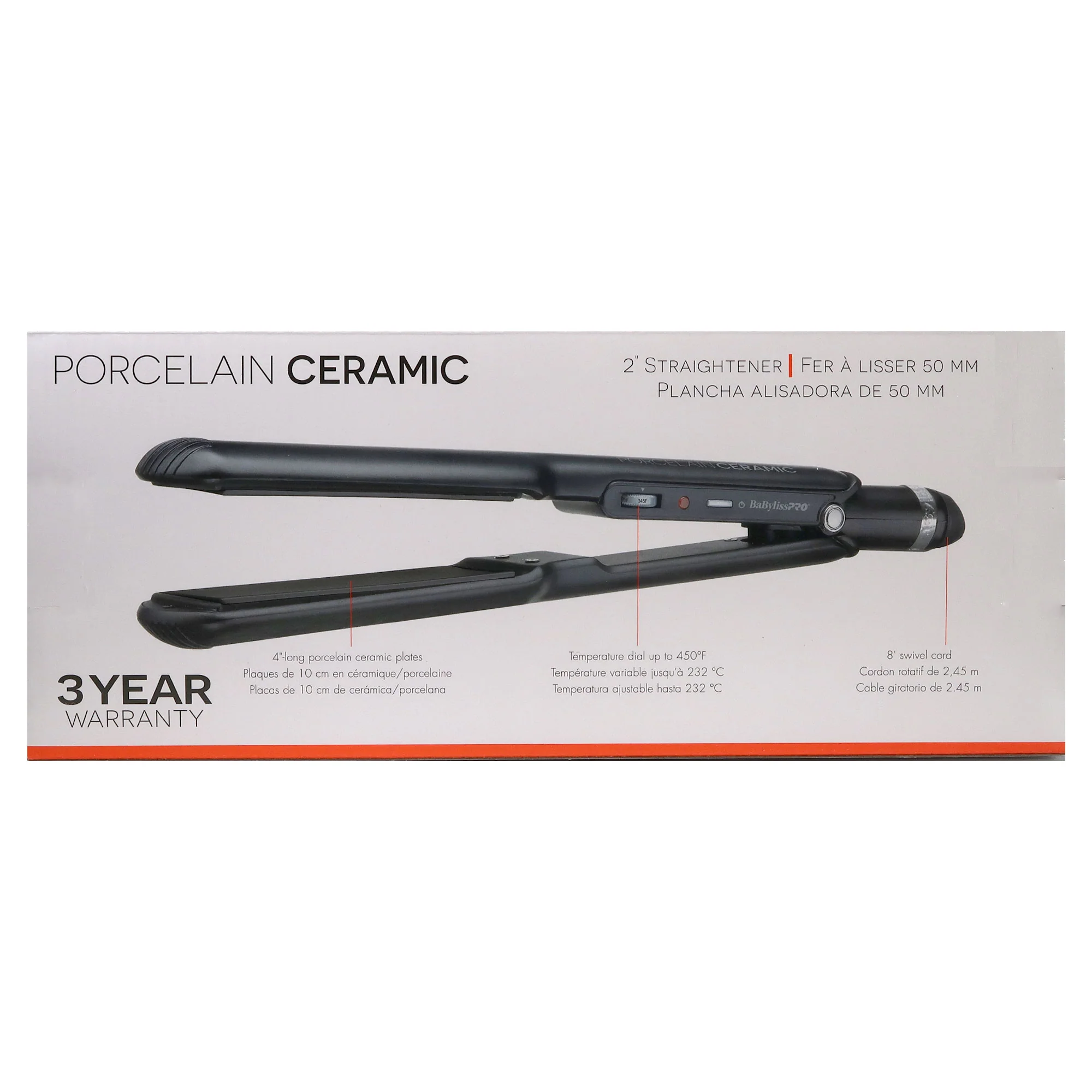 BaByliss Pro Porcelain Ceramic Straightening Iron 2" BP9561UC with Italian Performance Hair Dryer Blow Dryer BRAP1 and Conair Pro Ergo-Grip Vented Brush - Image 6