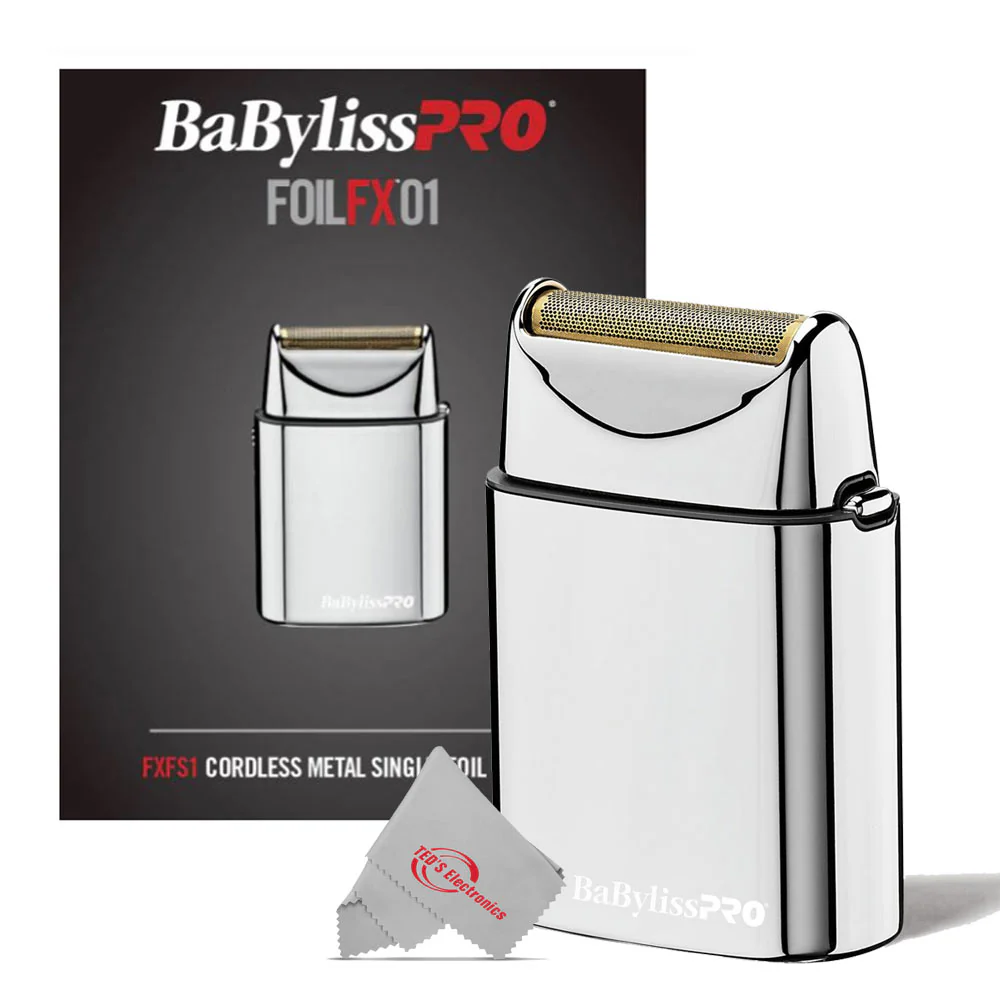 Babyliss Pro FXFS1 Cordless Single Gold Foil Shaver Silver with BaByliss Pro Barberology Foil Shaver Storage Case (Black) - Image 2