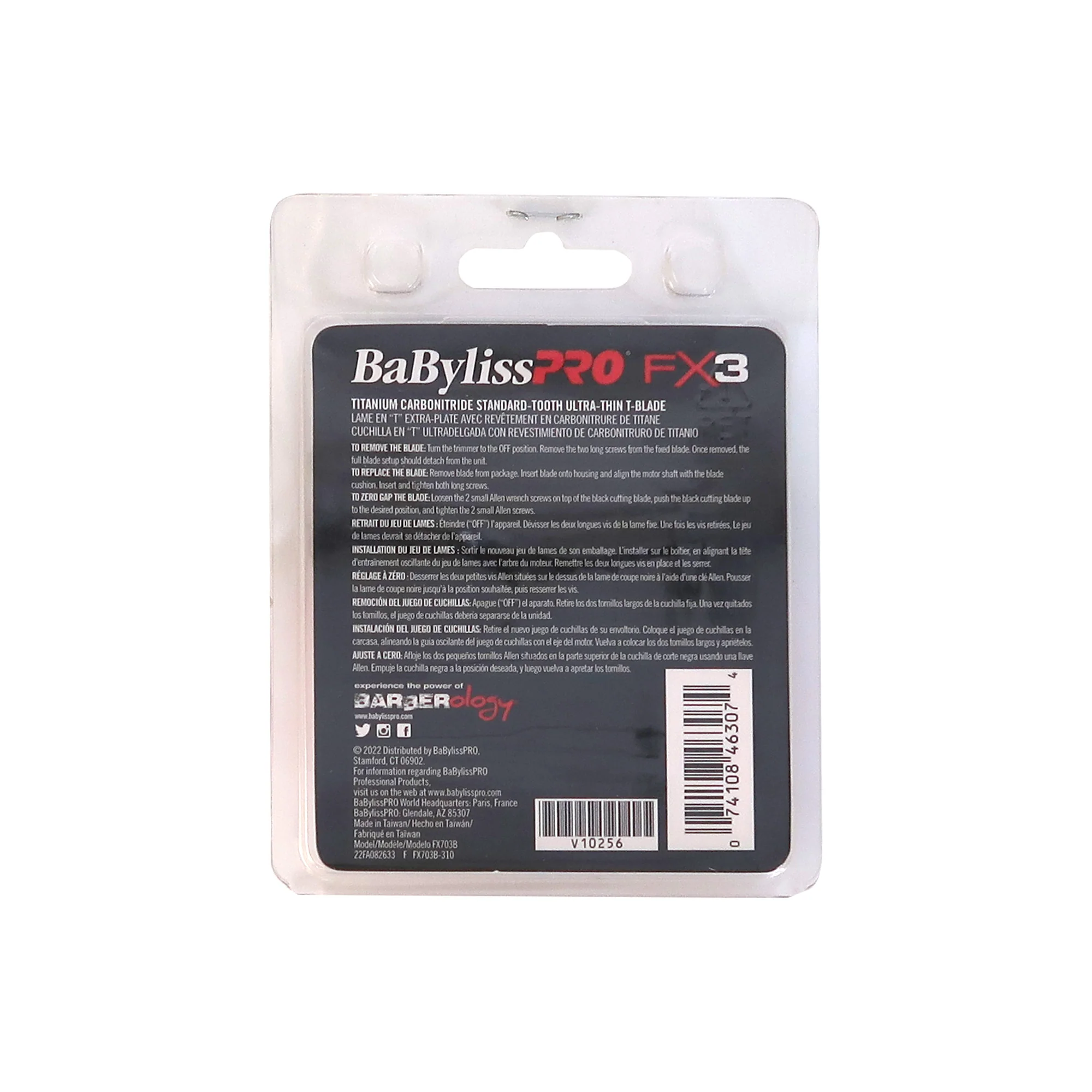 10x BaByliss Pro FX3 Titanium Carbon-Nitride Standard-Tooth Ultra-Thin Replacement T-Blade #FX703B - Image 4