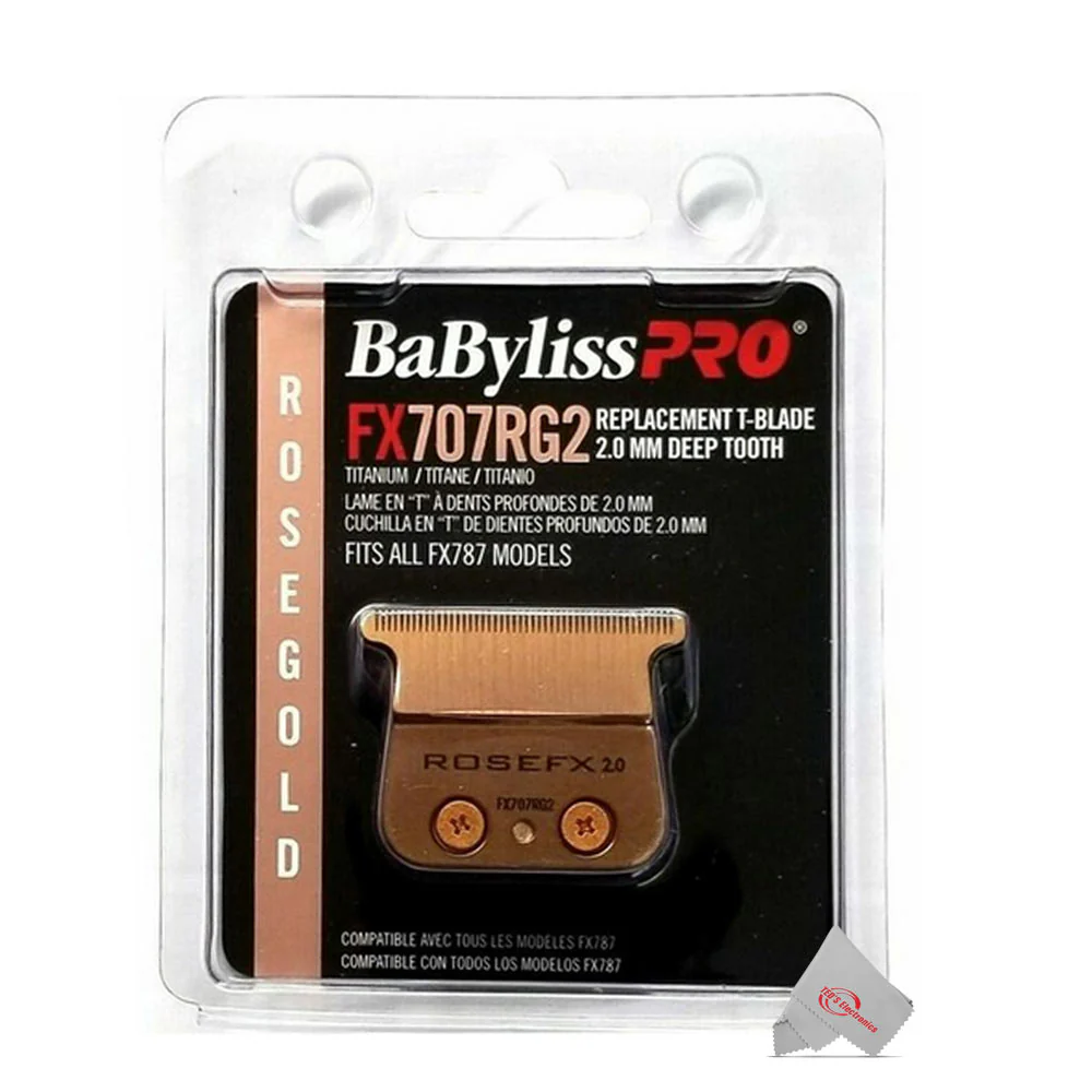 BaByliss Pro ROSEFX+ Professional Cord/Cordless Lithium Outlining Trimmer Rose Gold FX787NRG with FX707RG2 Replacement Deep Tooth T-Blade 2.0MM and Neck Brush - Image 10
