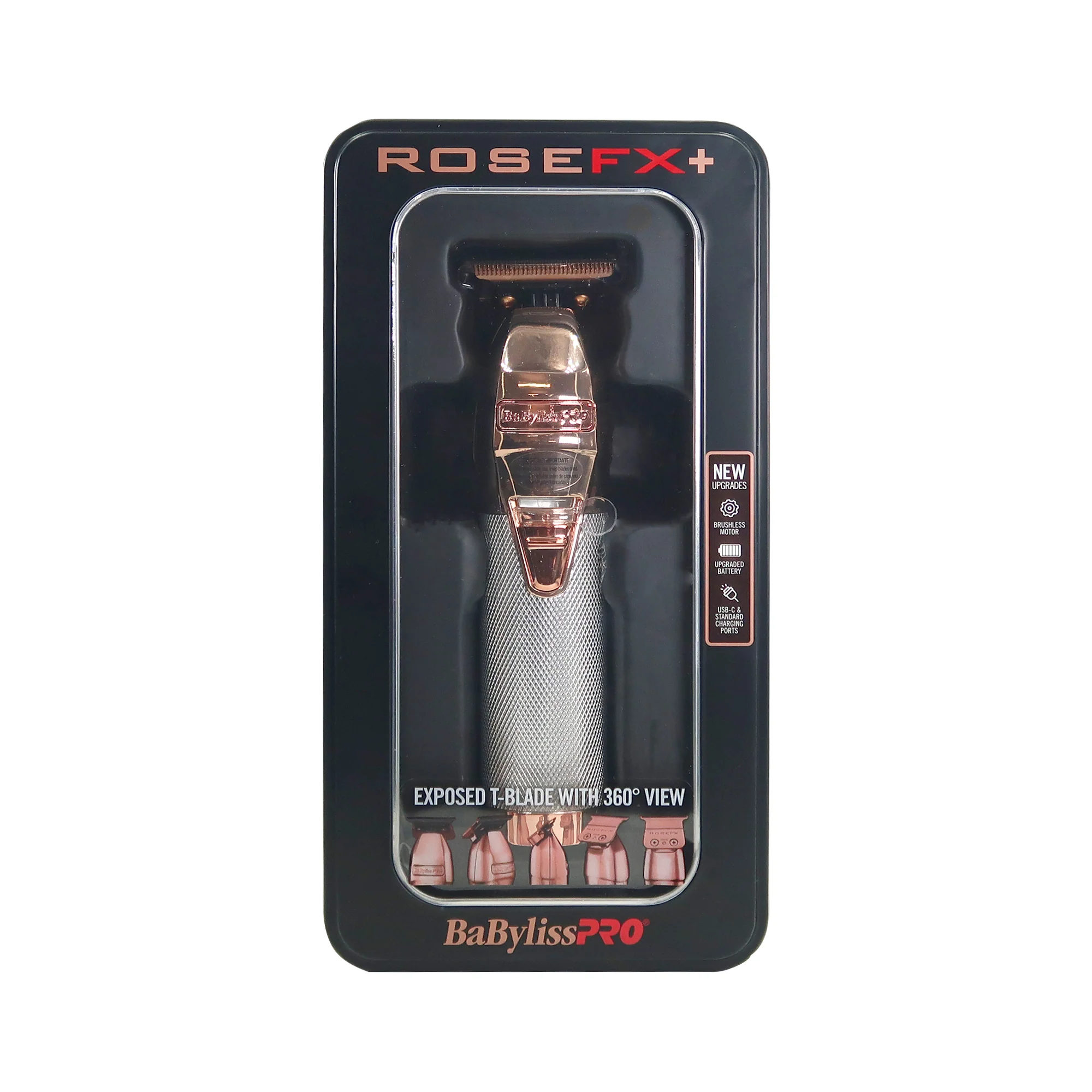 BaByliss Pro ROSEFX+ Professional Cord/Cordless Lithium Outlining Trimmer Rose Gold FX787NRG with FX707RG2 Replacement Deep Tooth T-Blade 2.0MM and Neck Brush - Image 5