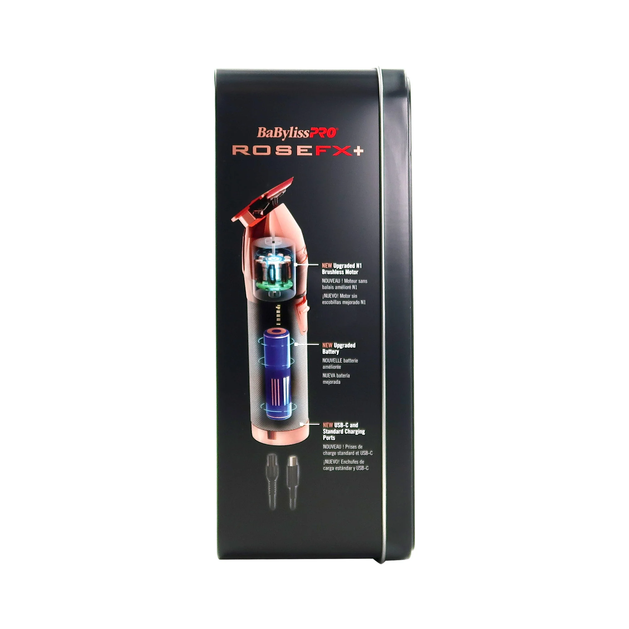 BaByliss Pro ROSEFX+ Cord/Cordless Lithium Outlining Trimmer Rose Gold #FX787NRG with Cordless Double Foil Shaver FXFS2RG Rose Gold and Barber Apron - Image 5