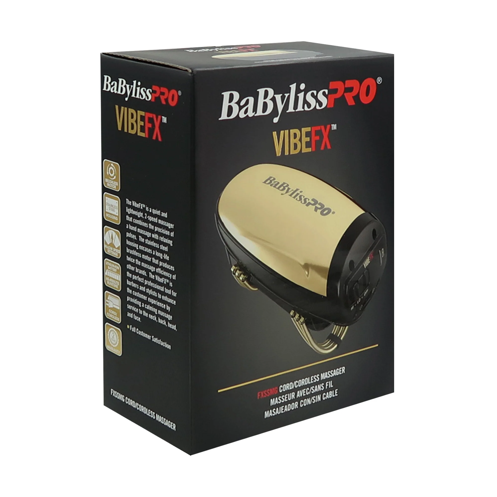 BaByliss Pro FXONE GOLDFX Interchangeable-Battery Shaver FX79FSG with BabyLiss Pro Vibe FX Cord / Cordless Massager FXSSMG Gold - Image 9