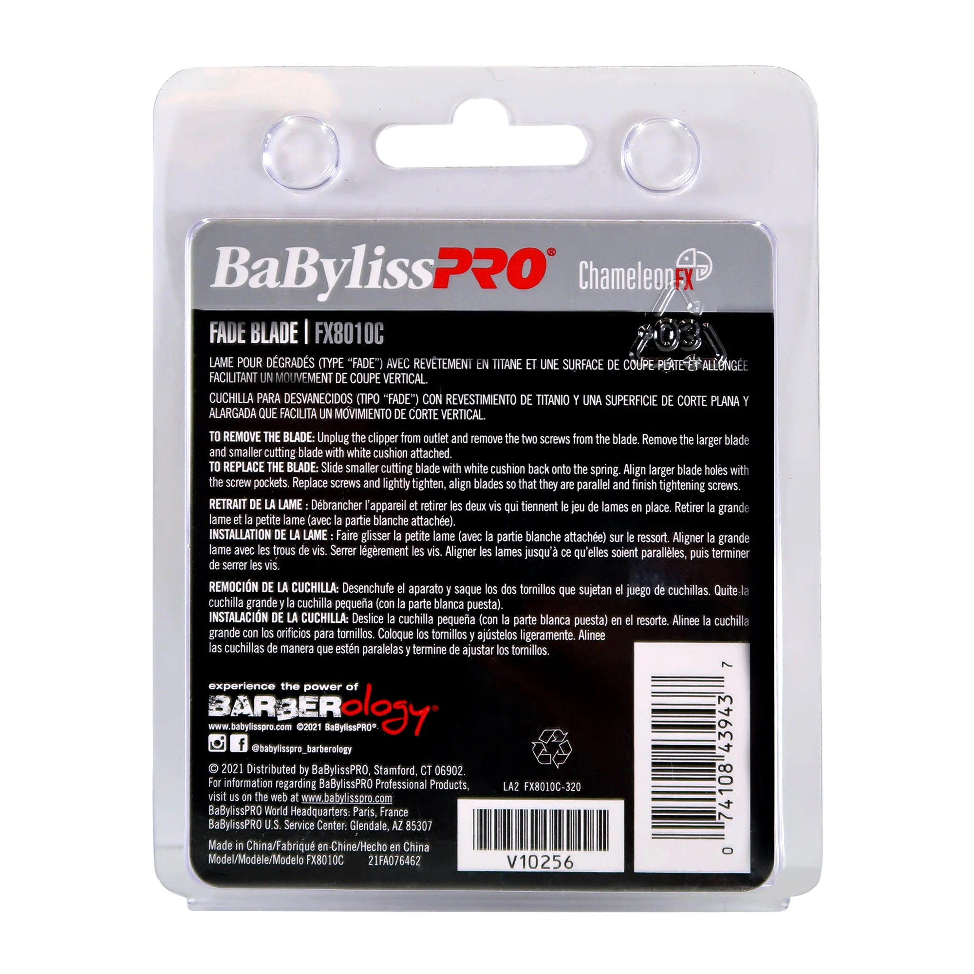 2x BaByliss Pro Replacement Titanium Fade Blade #FX8010C Fits for FX870, FX825 and FX673 Models with BaByliss Pro Barberology Knuckle Neck Brush - Image 3