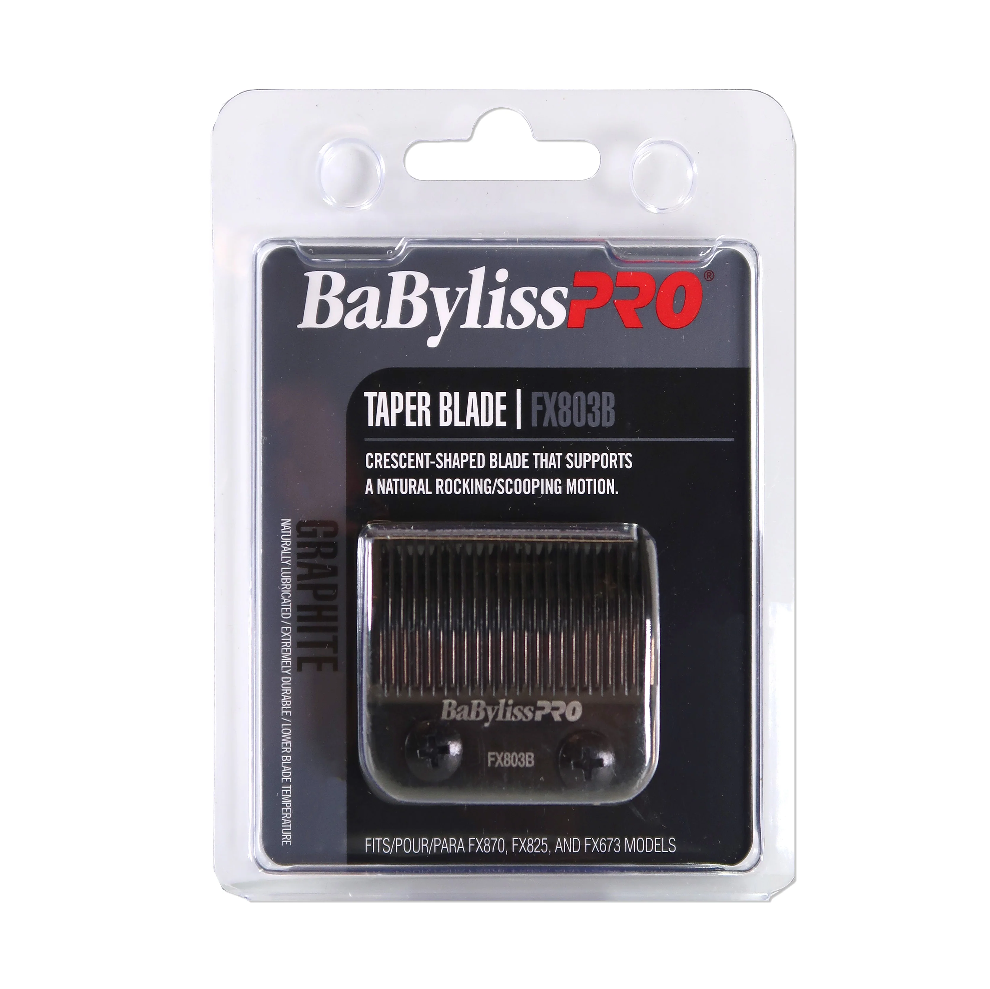 2x BaByliss Pro Replacement Black Graphite Taper Blade #FX803B Fits for FX870, FX825 and FX673 Models with Barberology Knuckle Neck Brush White - Image 2