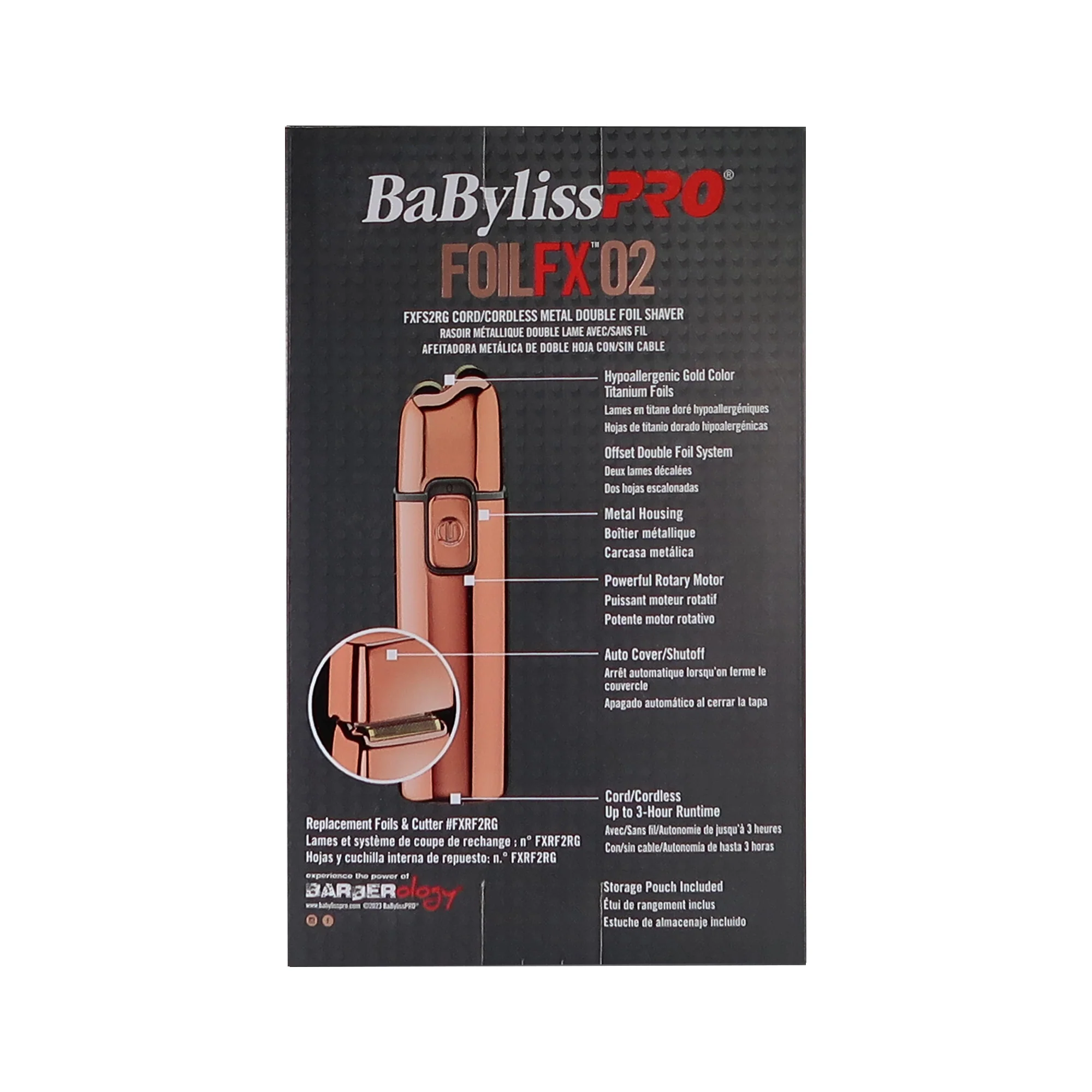 BaByliss Pro Cordless Metal Double Foil Shaver FXFS2RG Rose Gold + Babyliss Pro Foil Shaver Replacement Power Cord Charger For FXFS2 Double Foil Shaver + Barber Apron - Image 5