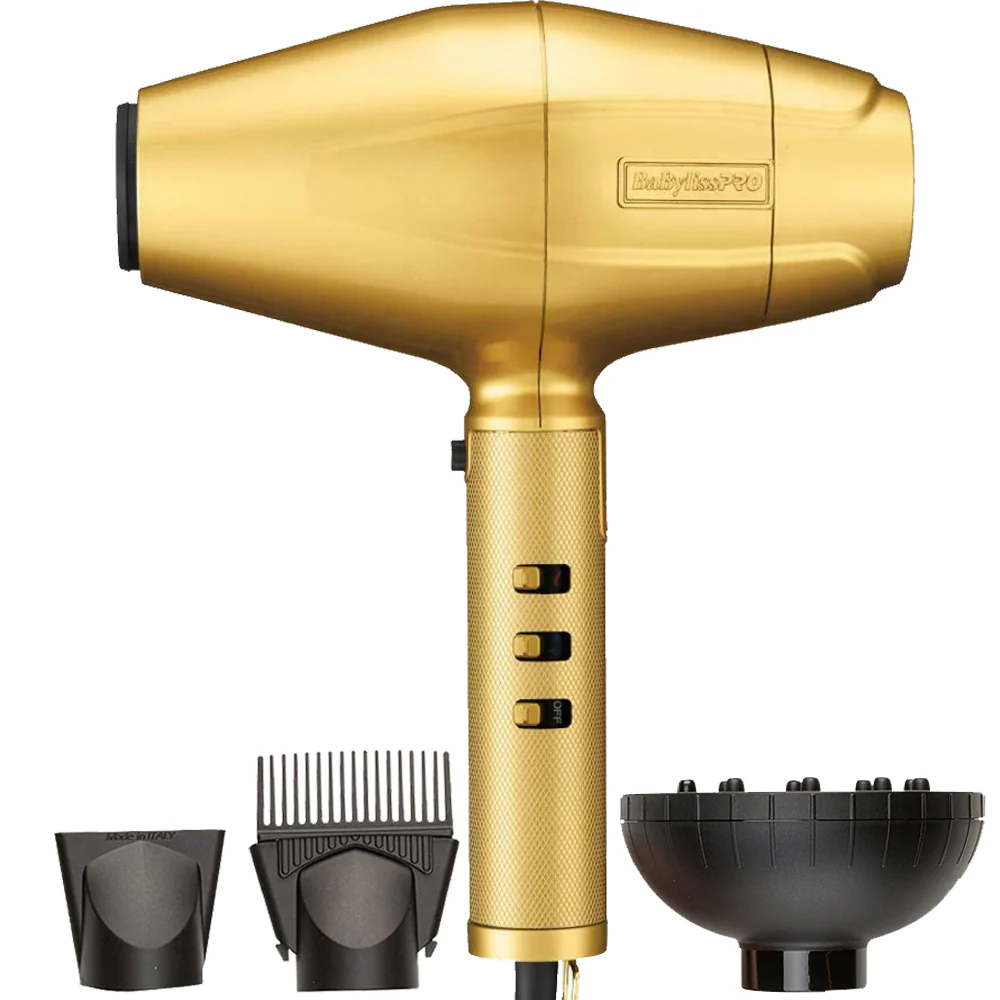 BaByliss Pro GOLDFX Collection Trimmer & Double Foil Shaver with FXBDG1 Turbo Dryer Kit - Image 5