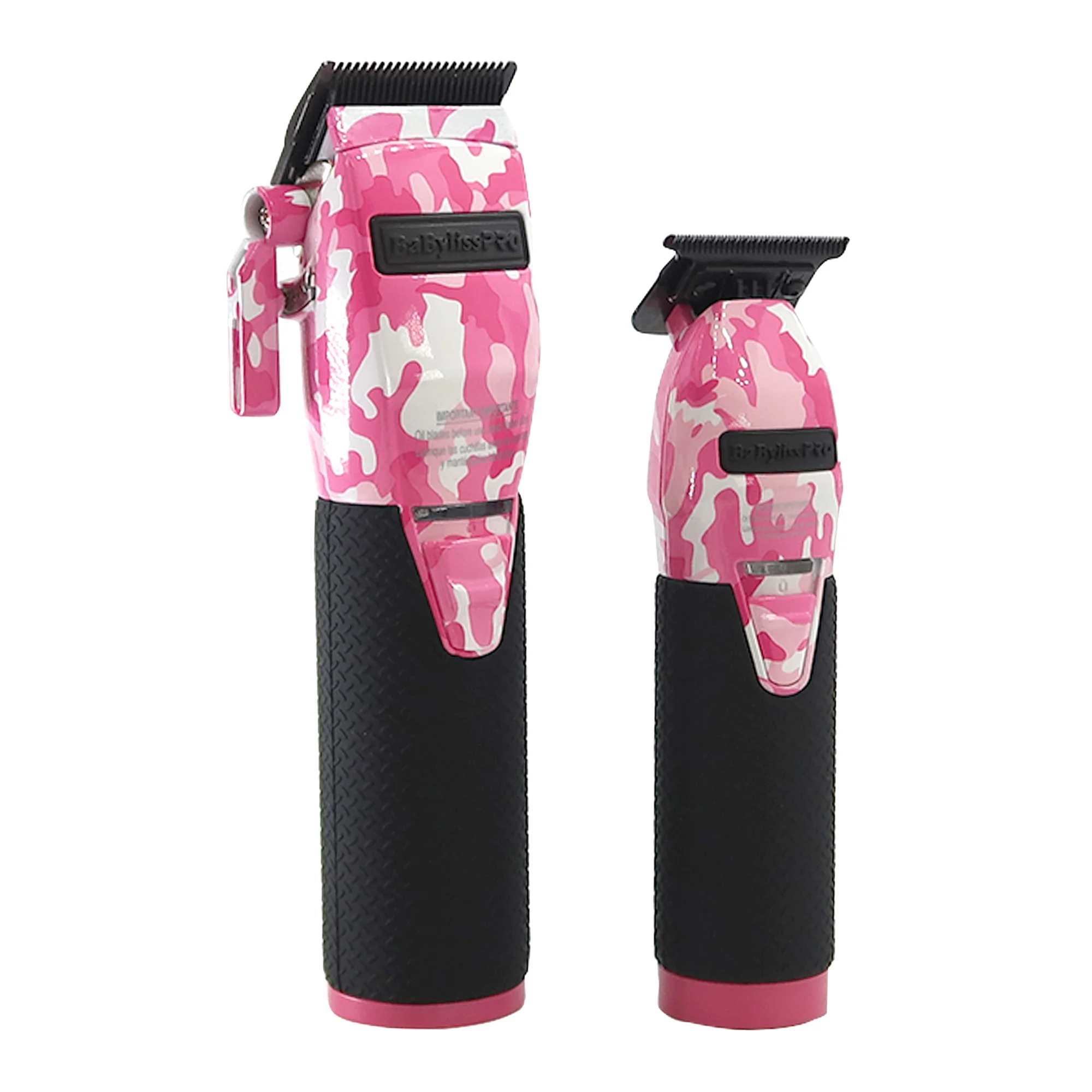 BaByliss Pro LIMITEDFX Pink Camo Clipper and Trimmer Collection FXHOLPKCAMPK with Cordless Double Foil Shaver FXFS2B and Barber Apron - Image 2