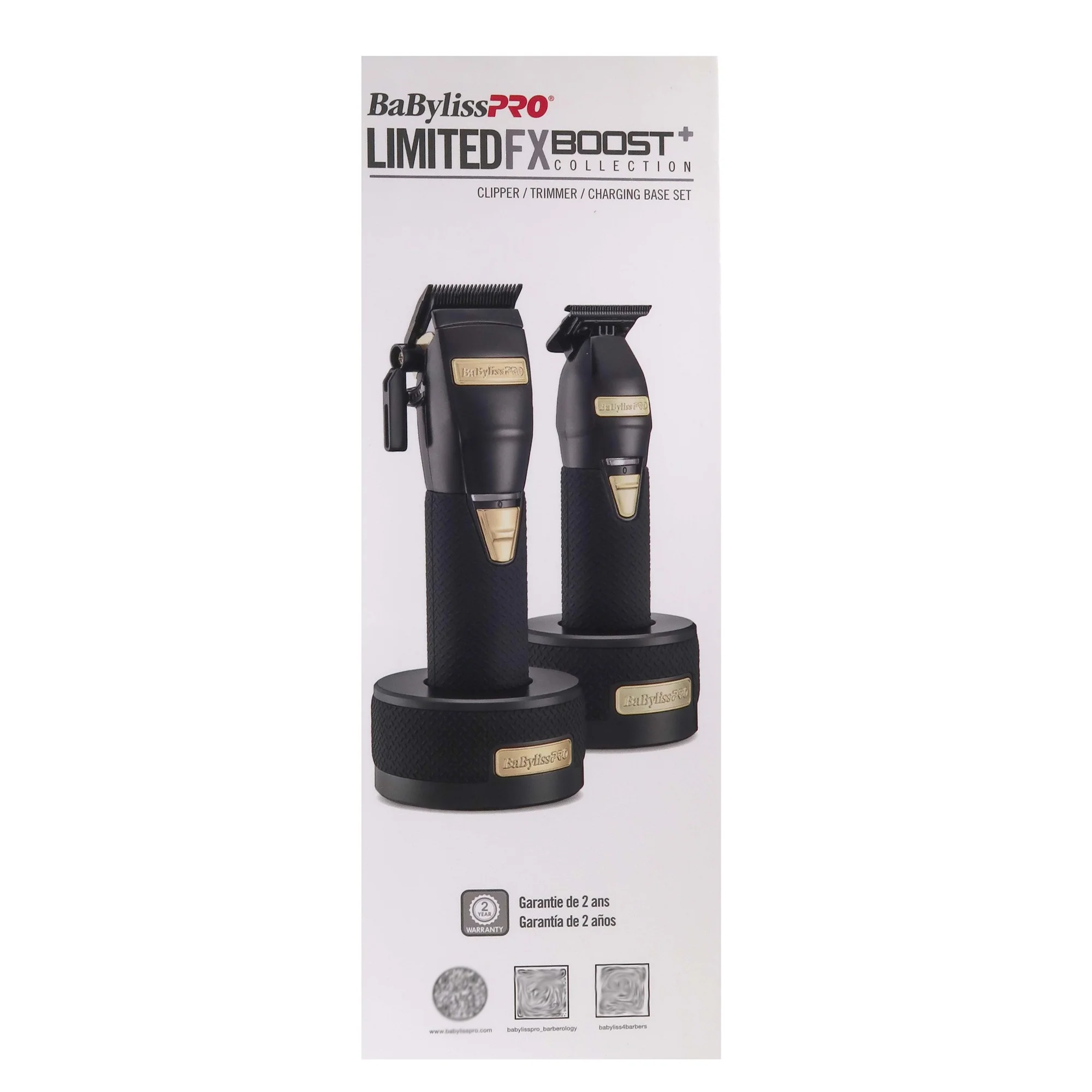 BaByliss Pro LimitedFX Boost+ Collection Clipper, Trimmer & Charging Base Set Black with Wahl Professional Styling Comb - Brown - Image 6