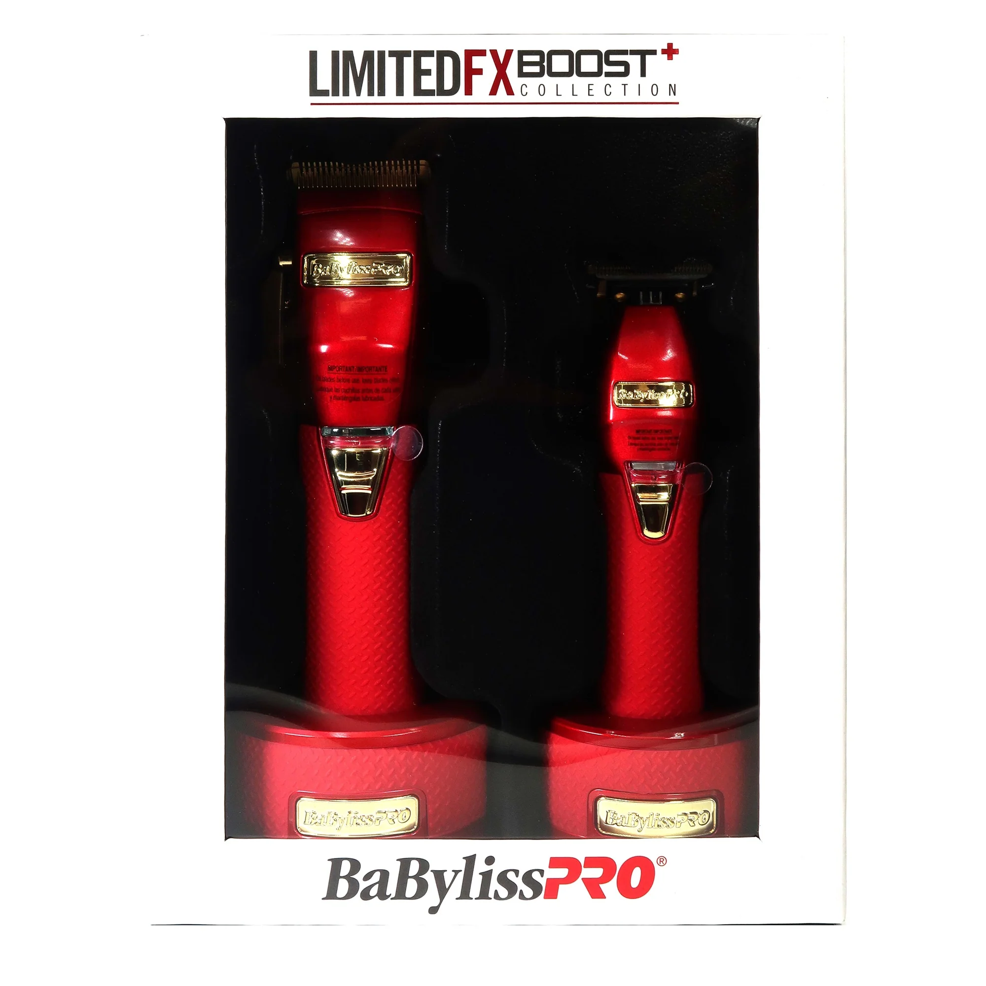 BaByliss Pro LimitedFX Boost+ Collection Clipper, Trimmer & Charging Base Set Red and Wahl Professional Comb - Image 3